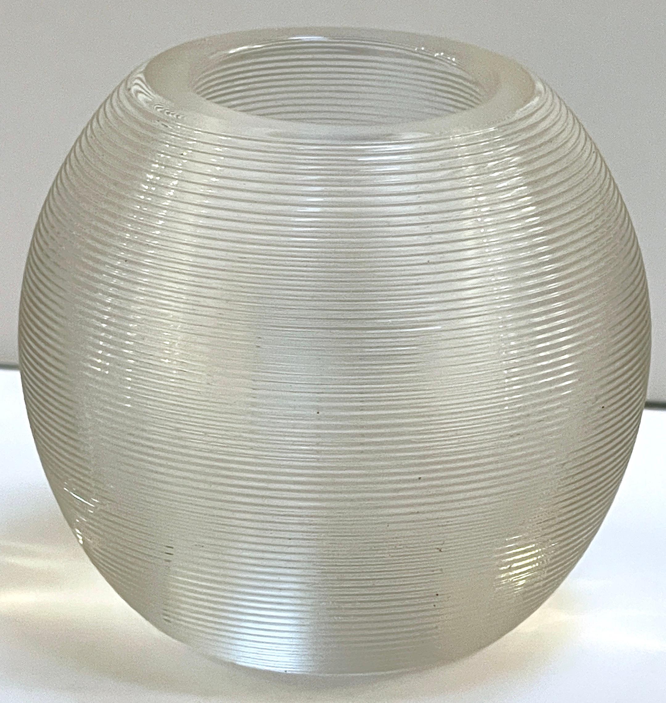 Art Deco English Ribbed Crystal Ribbed Matchstrike For Sale 2