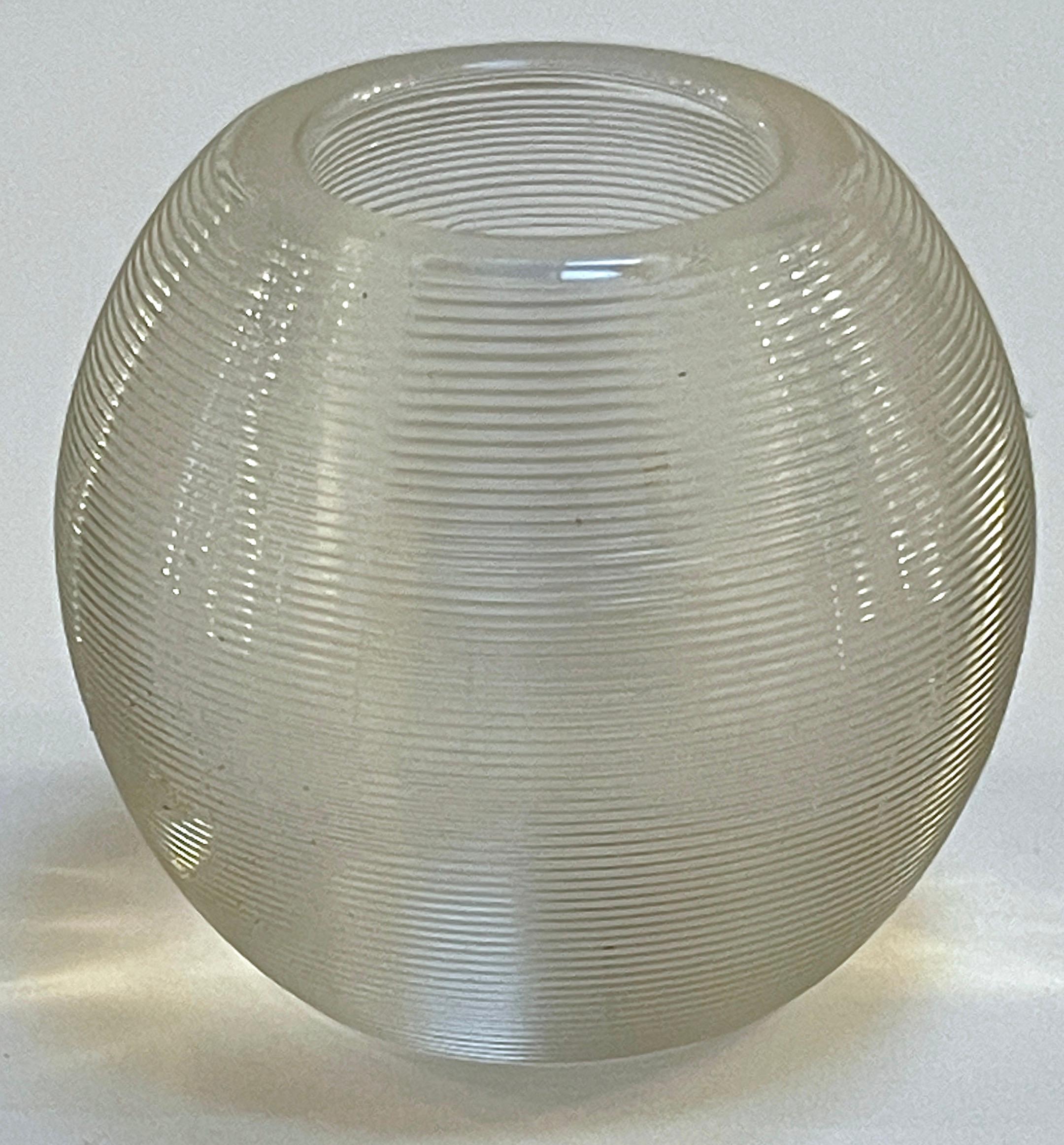 Art Deco English Ribbed Crystal Ribbed Matchstrike For Sale 4