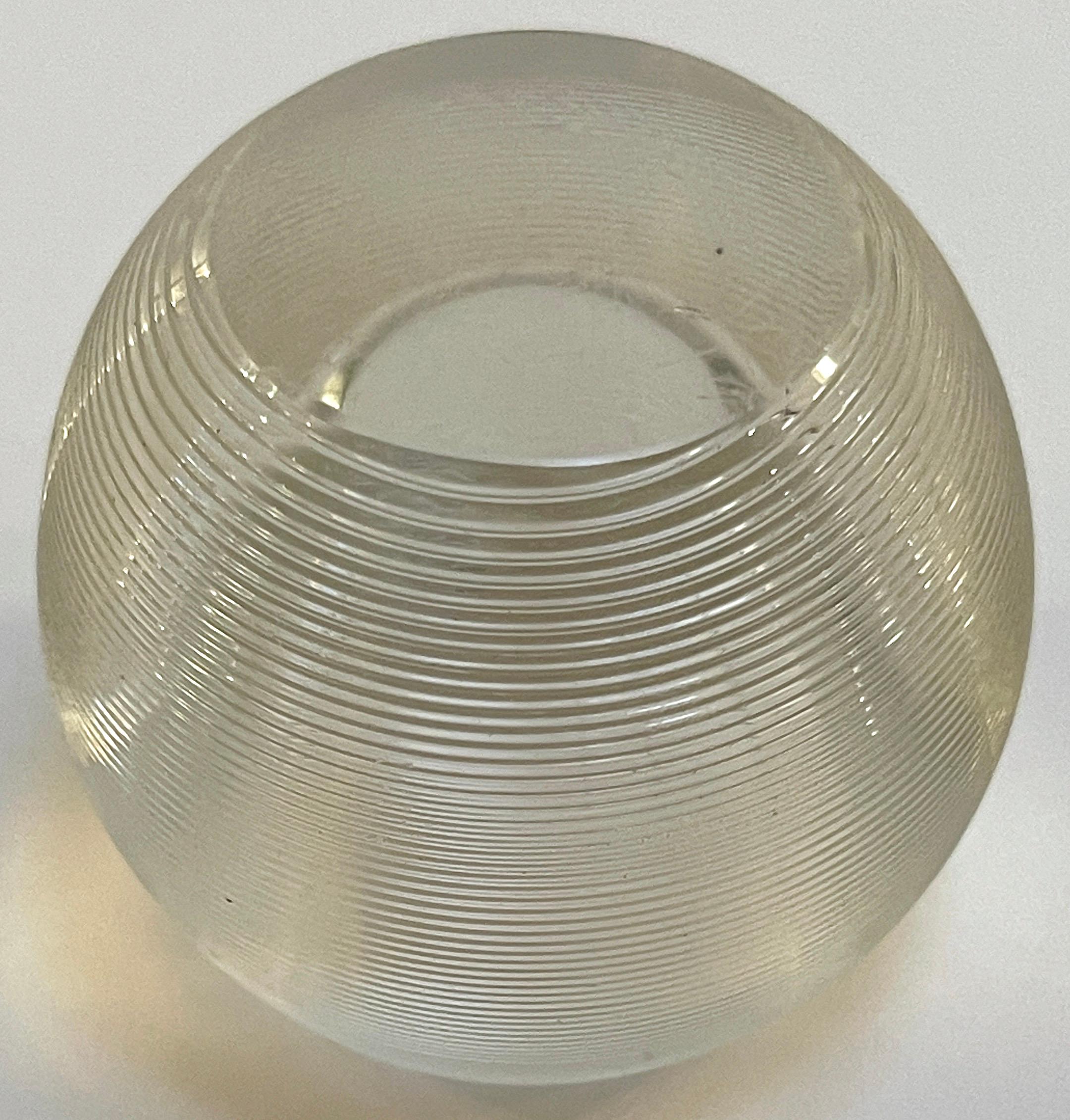 Art Deco English Ribbed Crystal Ribbed Matchstrike For Sale 5