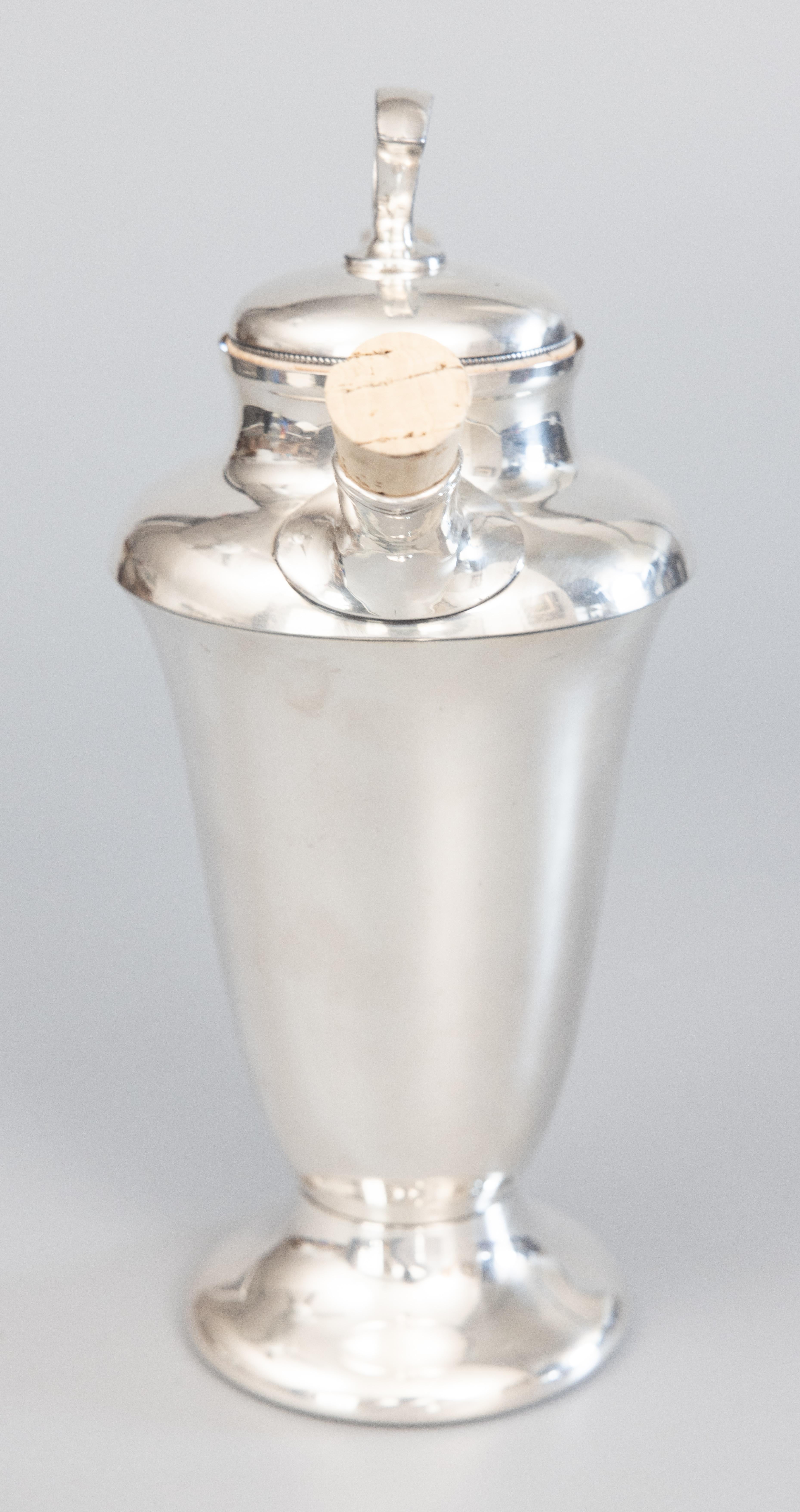 20th Century Art Deco English Silver Plate Cocktail Shaker, circa 1920