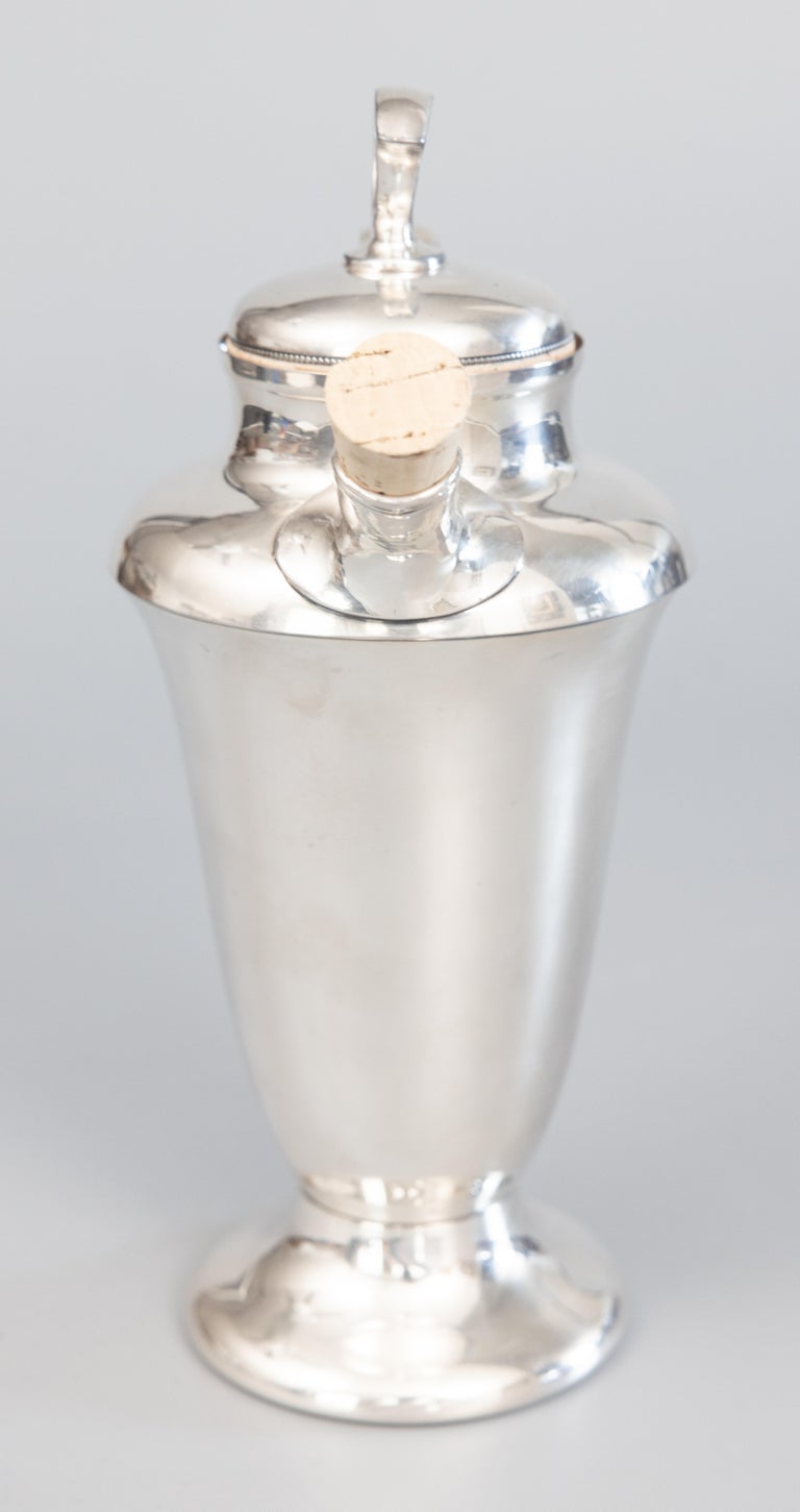 20th Century Art Deco English Silver Plate Cocktail Shaker, circa 1920 For Sale