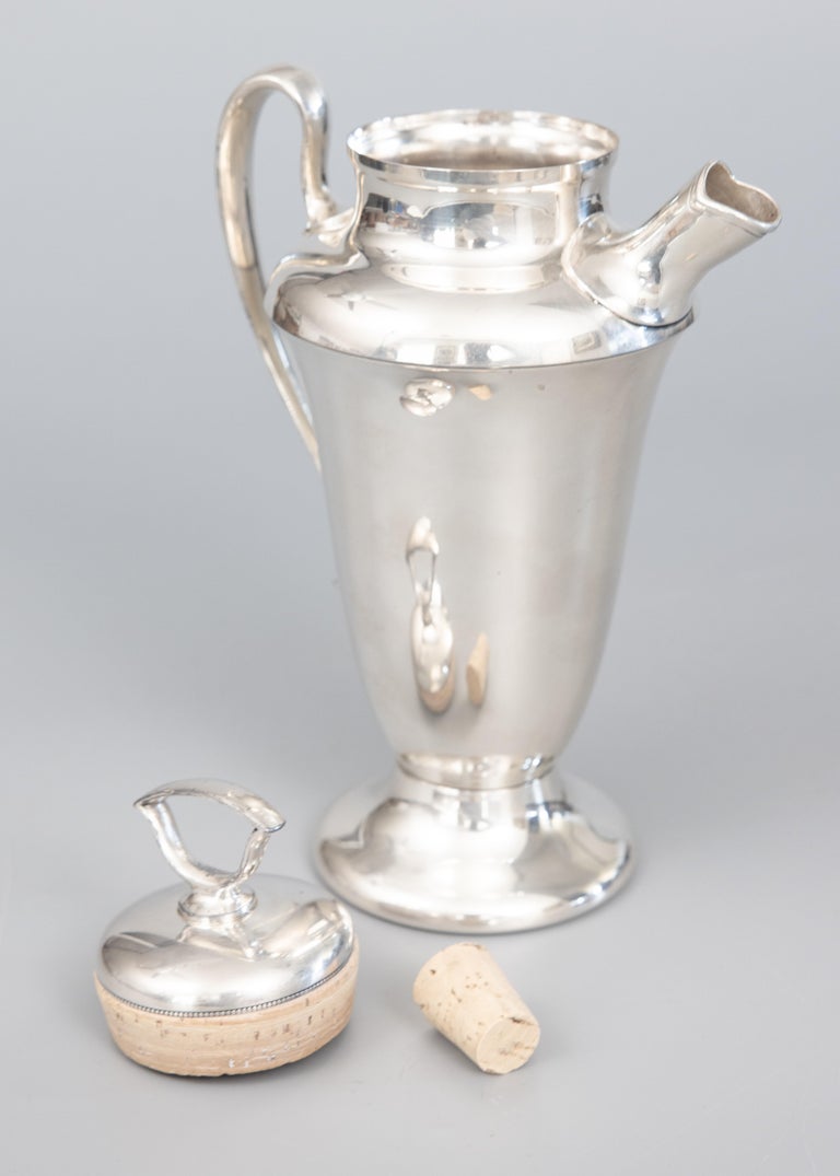 Art Deco English Silver Plate Cocktail Shaker, circa 1920 For Sale 1