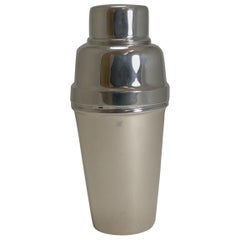 Shaker à cocktail Art Déco anglais en métal argenté avec presse-citron, vers 1930