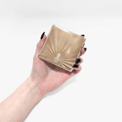 Art Deco Englisches Zigarettenetui aus Sterling Silber und Guilloche-Email, 1936