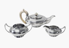 Art Deco English Sterling Silver Tea set London 1926-38