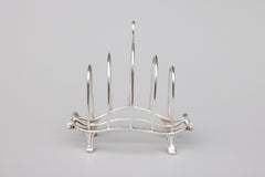 Art Deco English Sterling Silver Toast Rack, Dated 1924