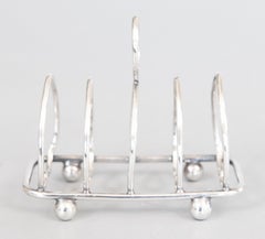 Art Deco English Sterling Silver Toast Rack
