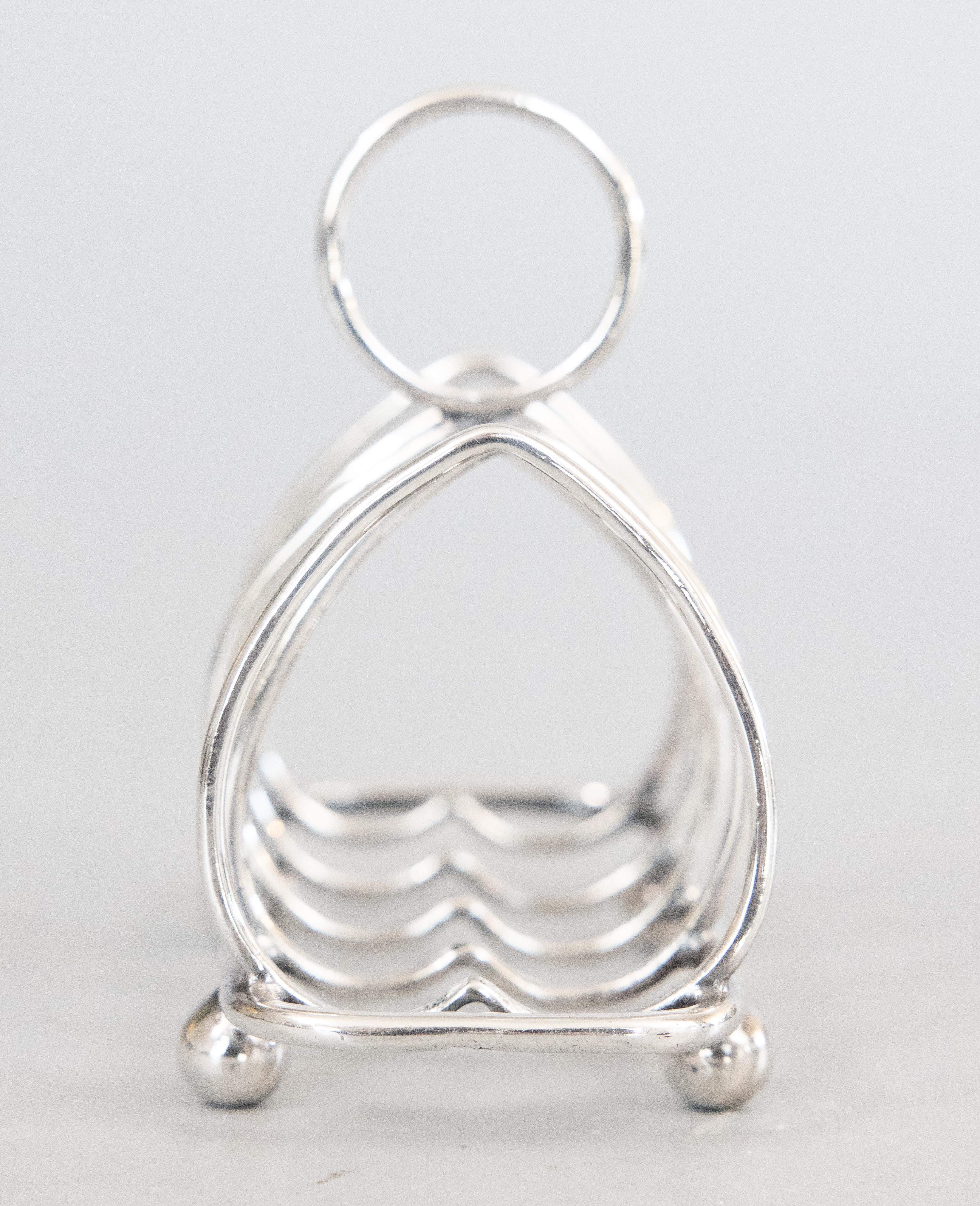 Art Deco English Sterling Silver Toast Rack In Good Condition In Pearland, TX