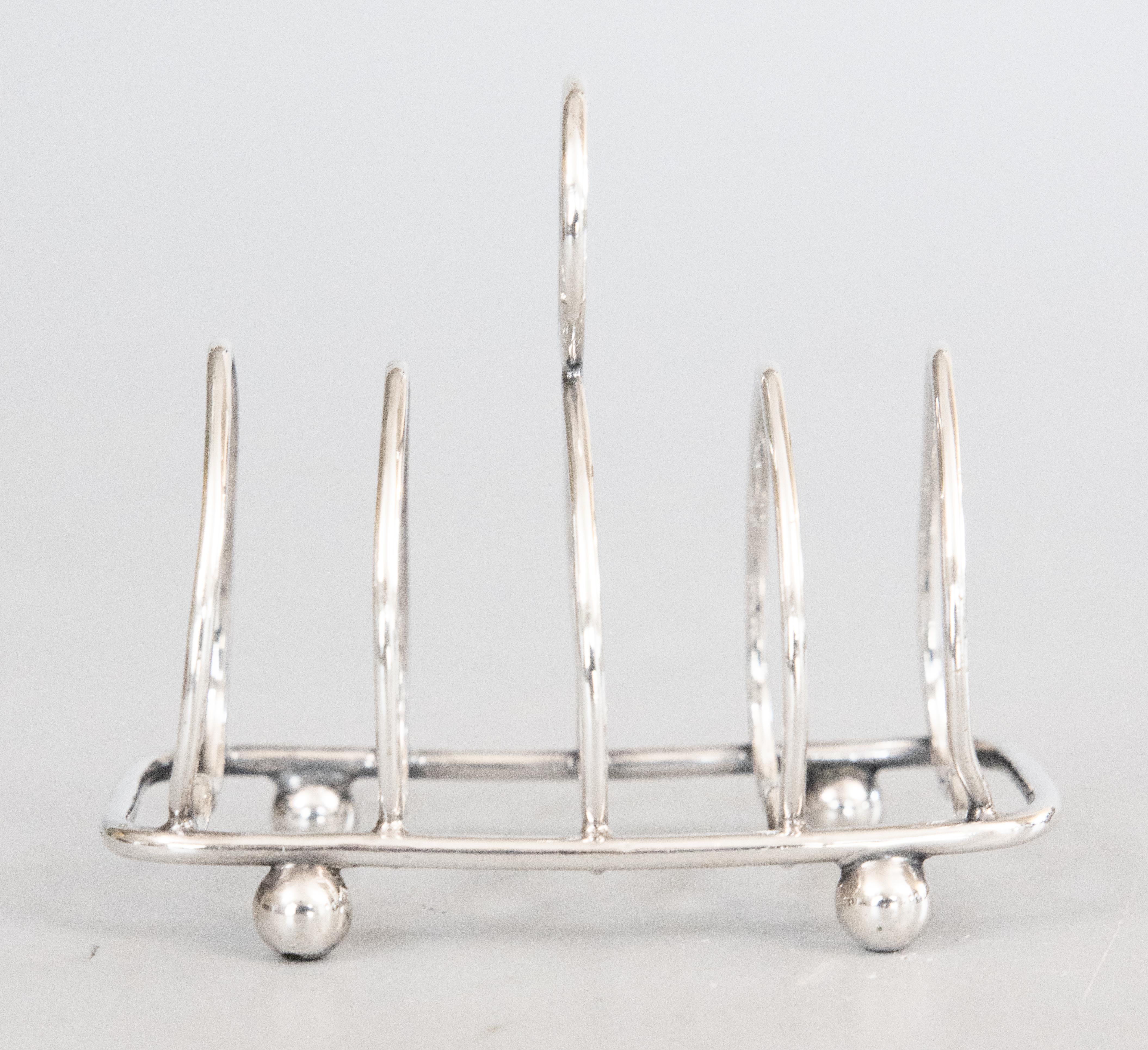 20th Century Art Deco English Sterling Silver Toast Rack