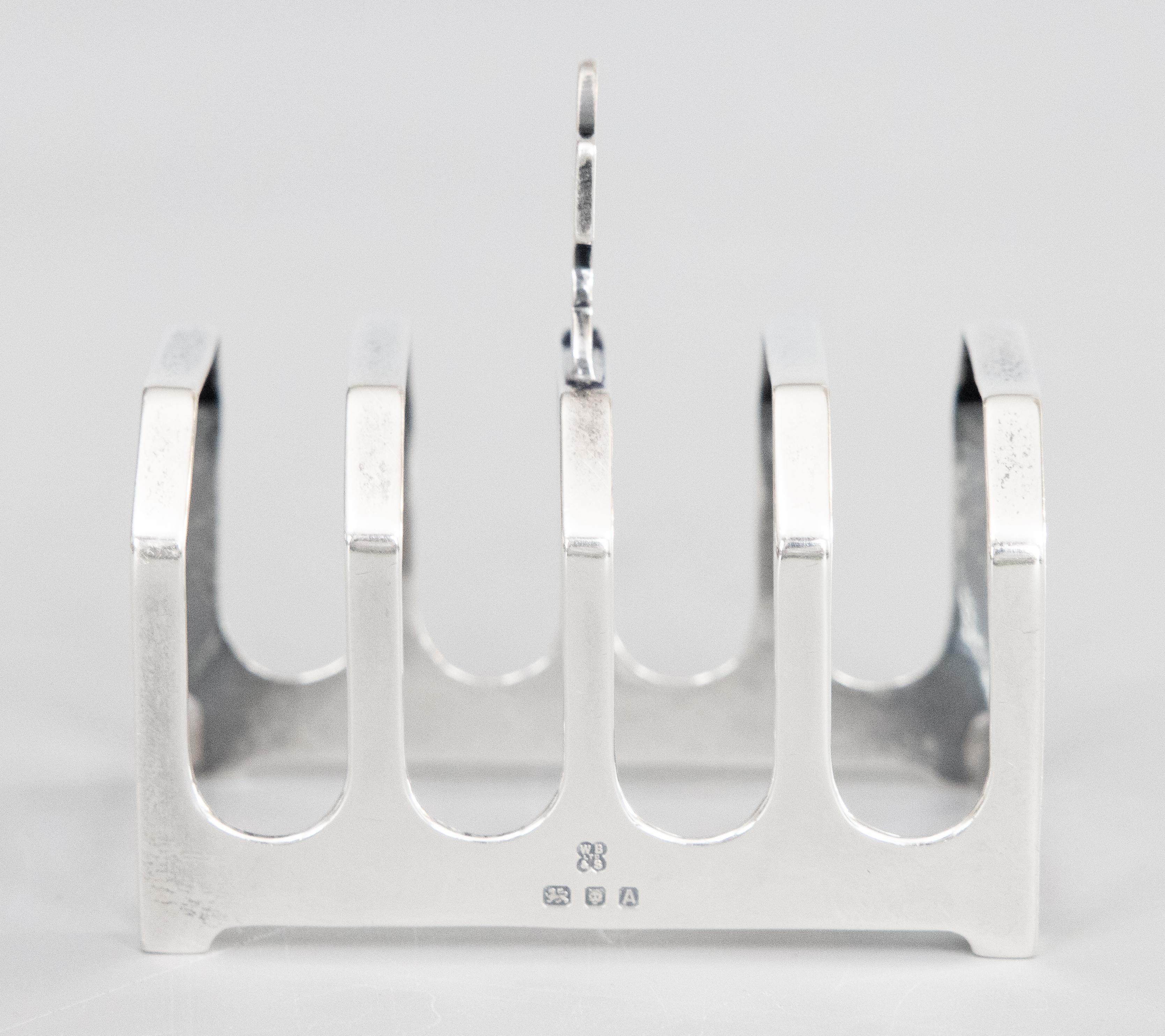 Art Deco English Sterling Silver Toast Rack For Sale 1