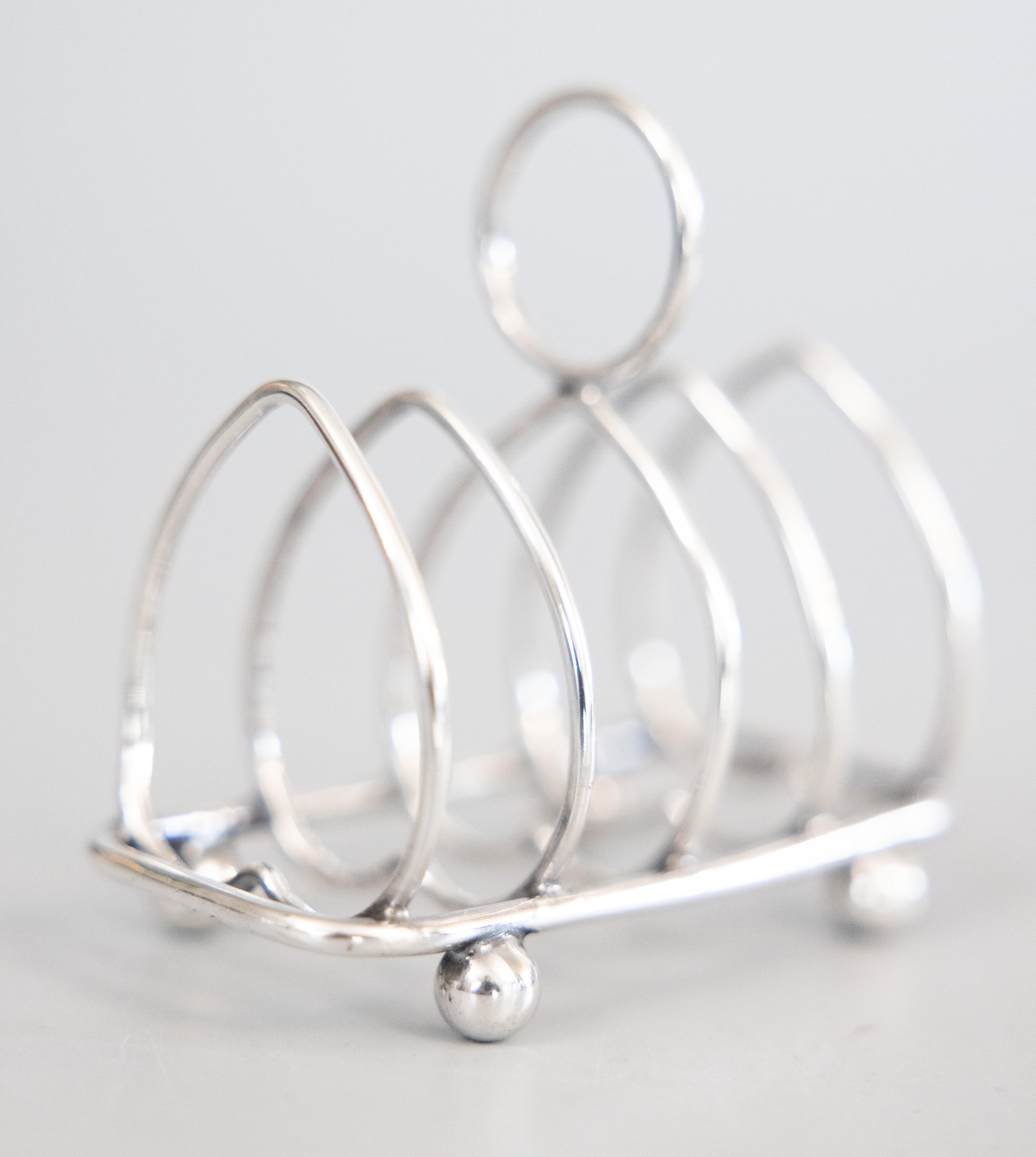 Art Deco English Sterling Silver Toast Rack 1