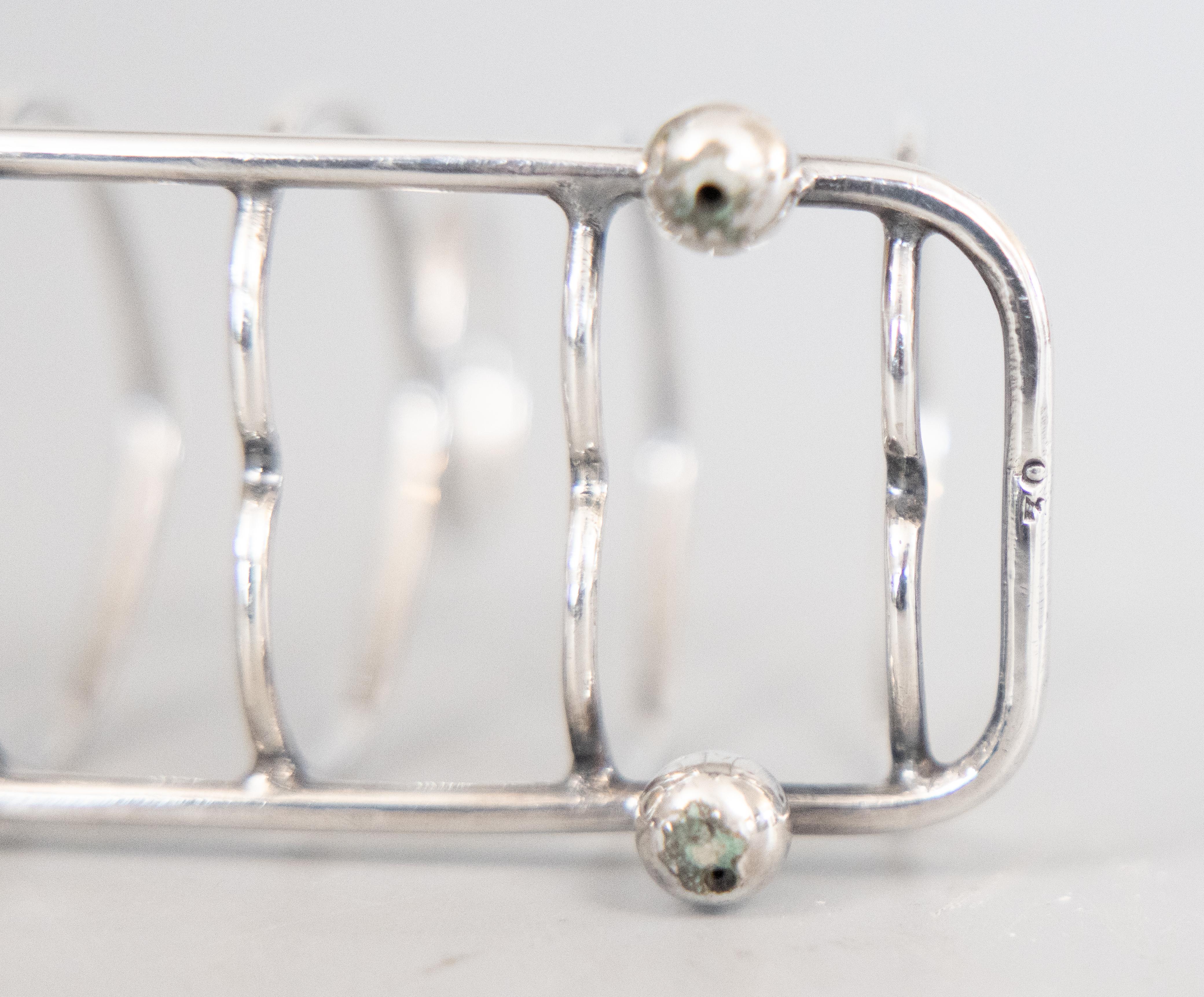 Art Deco English Sterling Silver Toast Rack 3