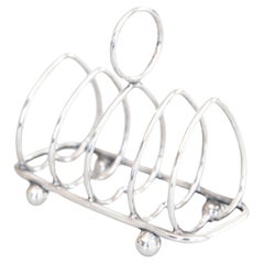 Art Deco English Sterling Silver Toast Rack