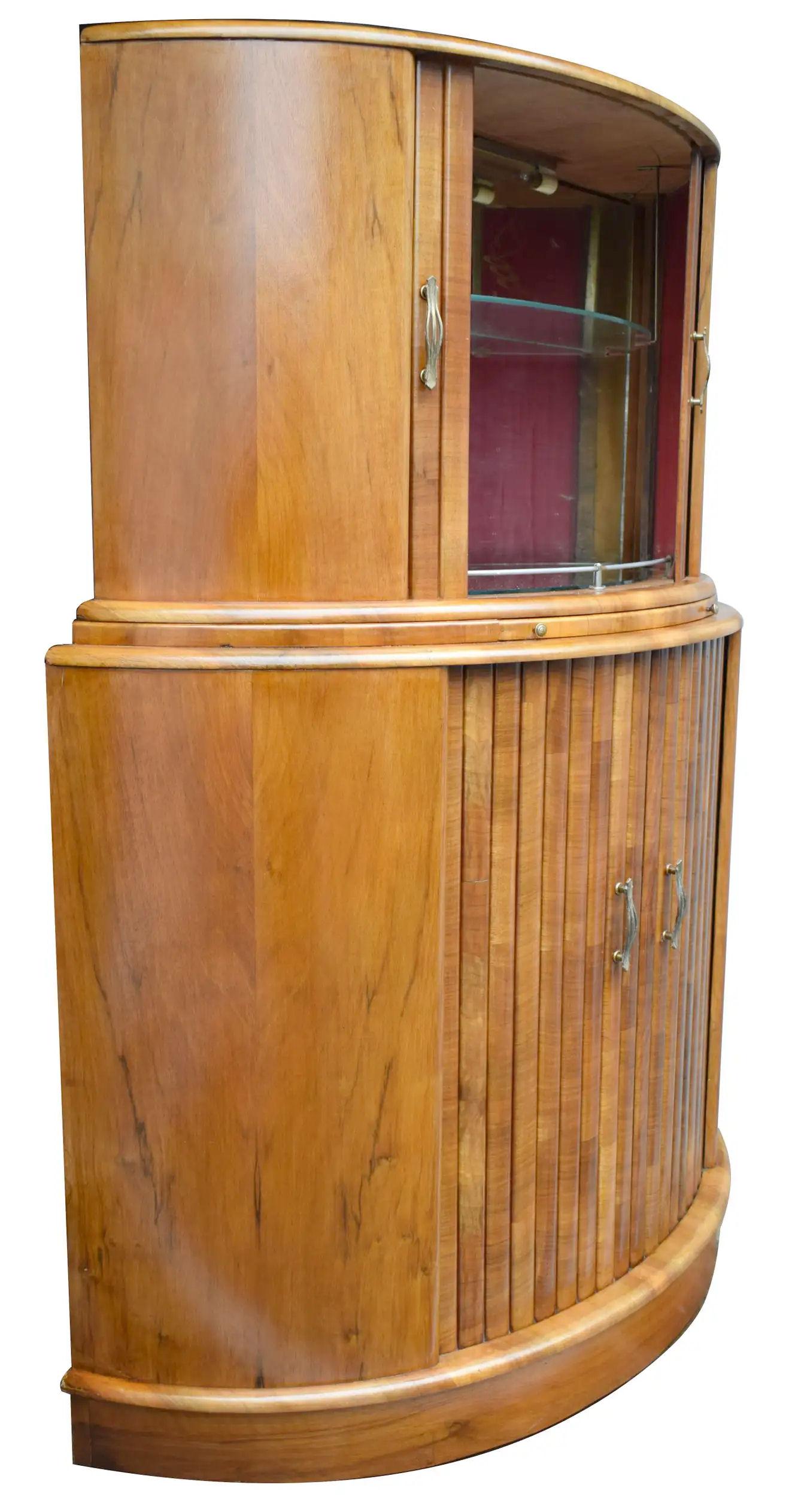 Art Deco English Walnut Cocktail Cabinet, c1930 5