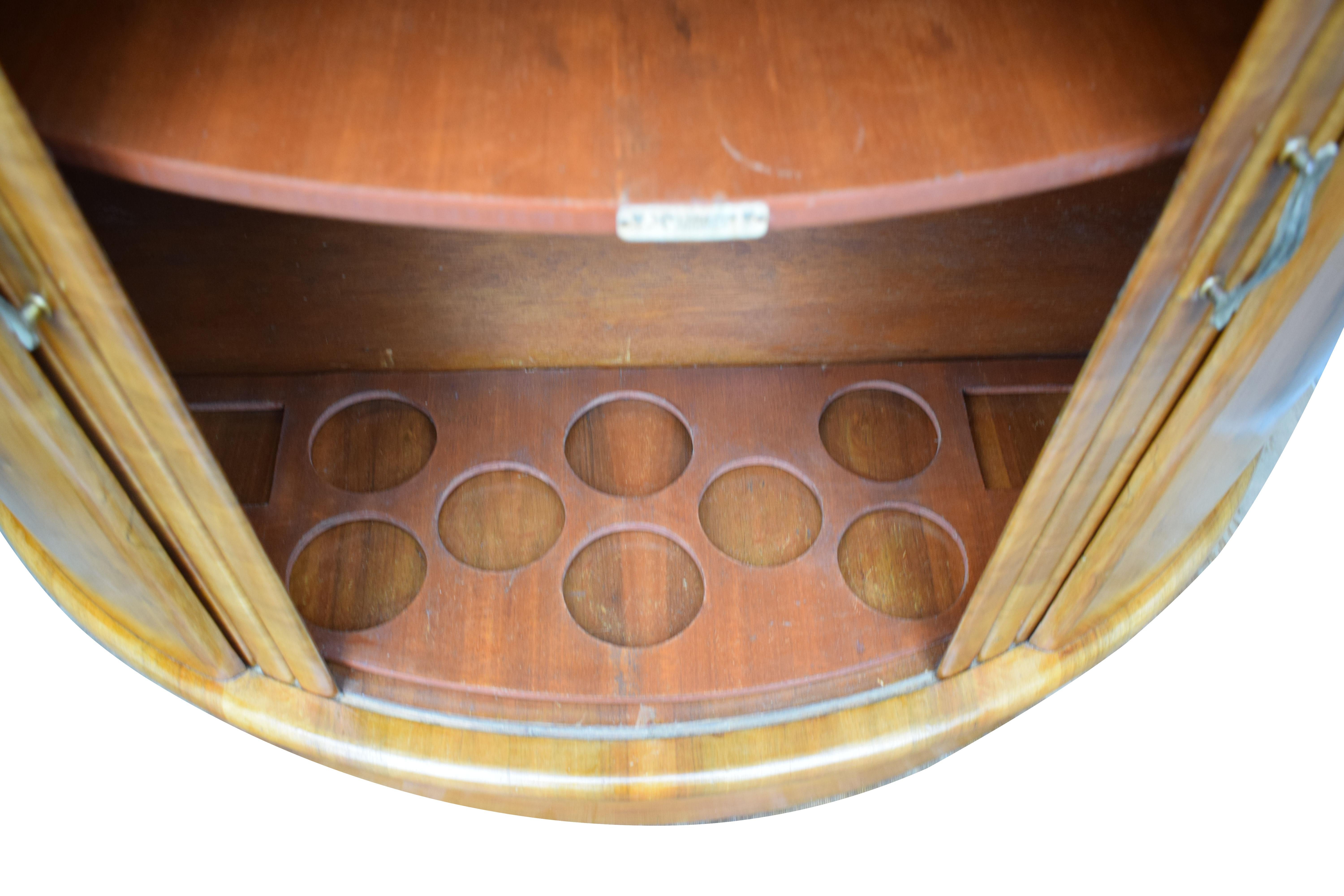 Art Deco English Walnut Cocktail Cabinet, c1930 In Good Condition In Devon, England