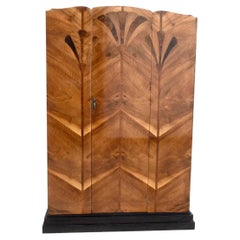 Art Deco English Walnut 'Fan' Double Wardrobe, C1930