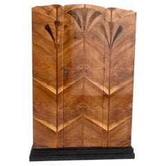 Art Deco English Walnut 'Fan' Double Wardrobe, C1930
