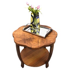 Art Deco English Walnut Two Tier Coffee Table, 1930's