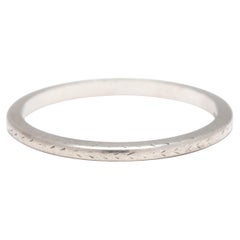 Anillo grabado Art Déco, platino, talla 5,25