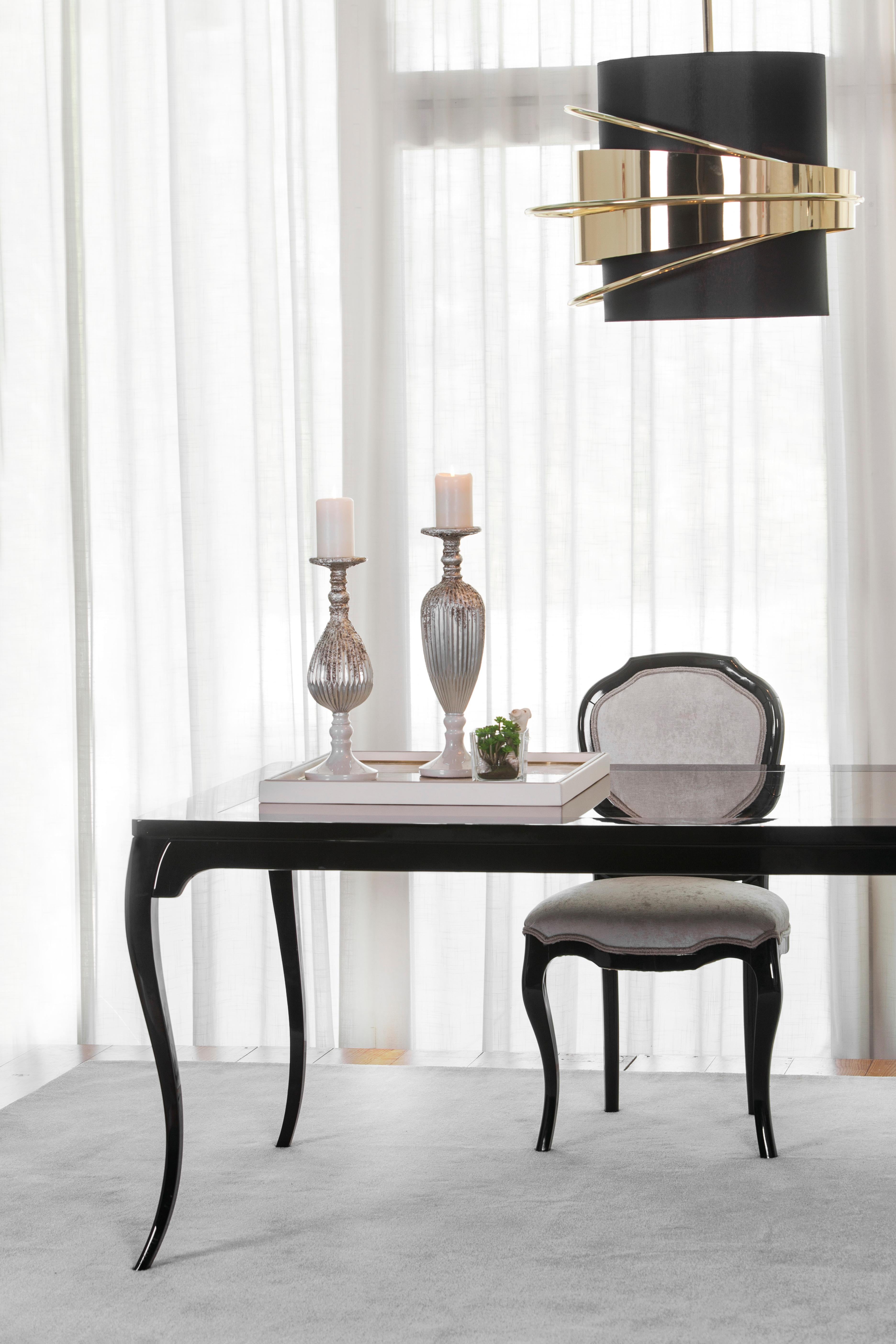 Lampadario a sospensione Art Deco Enlace in ottone nero realizzato a mano in Portogallo Greenapple in vendita 2