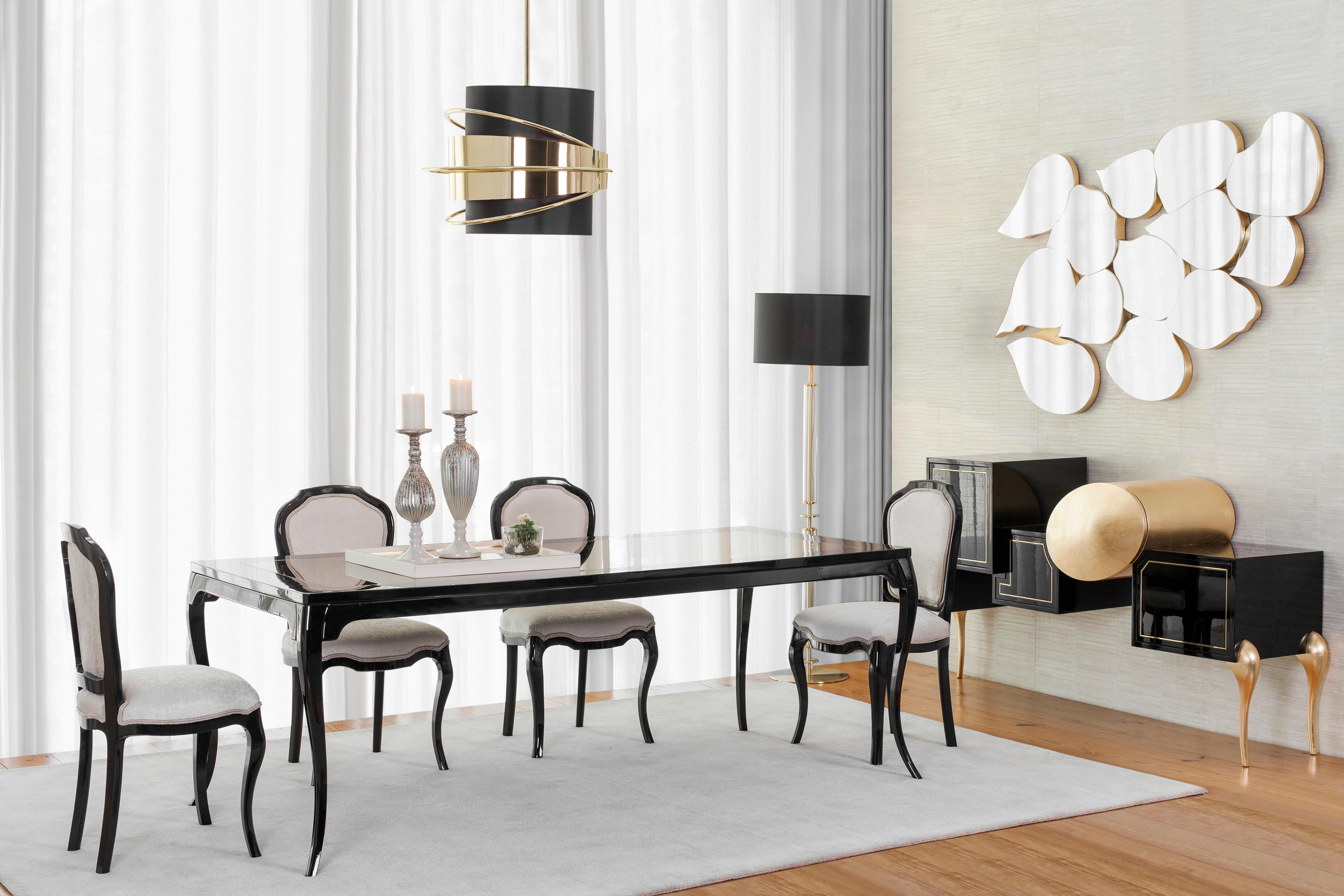 Lampadario a sospensione Art Deco Enlace in ottone nero realizzato a mano in Portogallo Greenapple in vendita 1