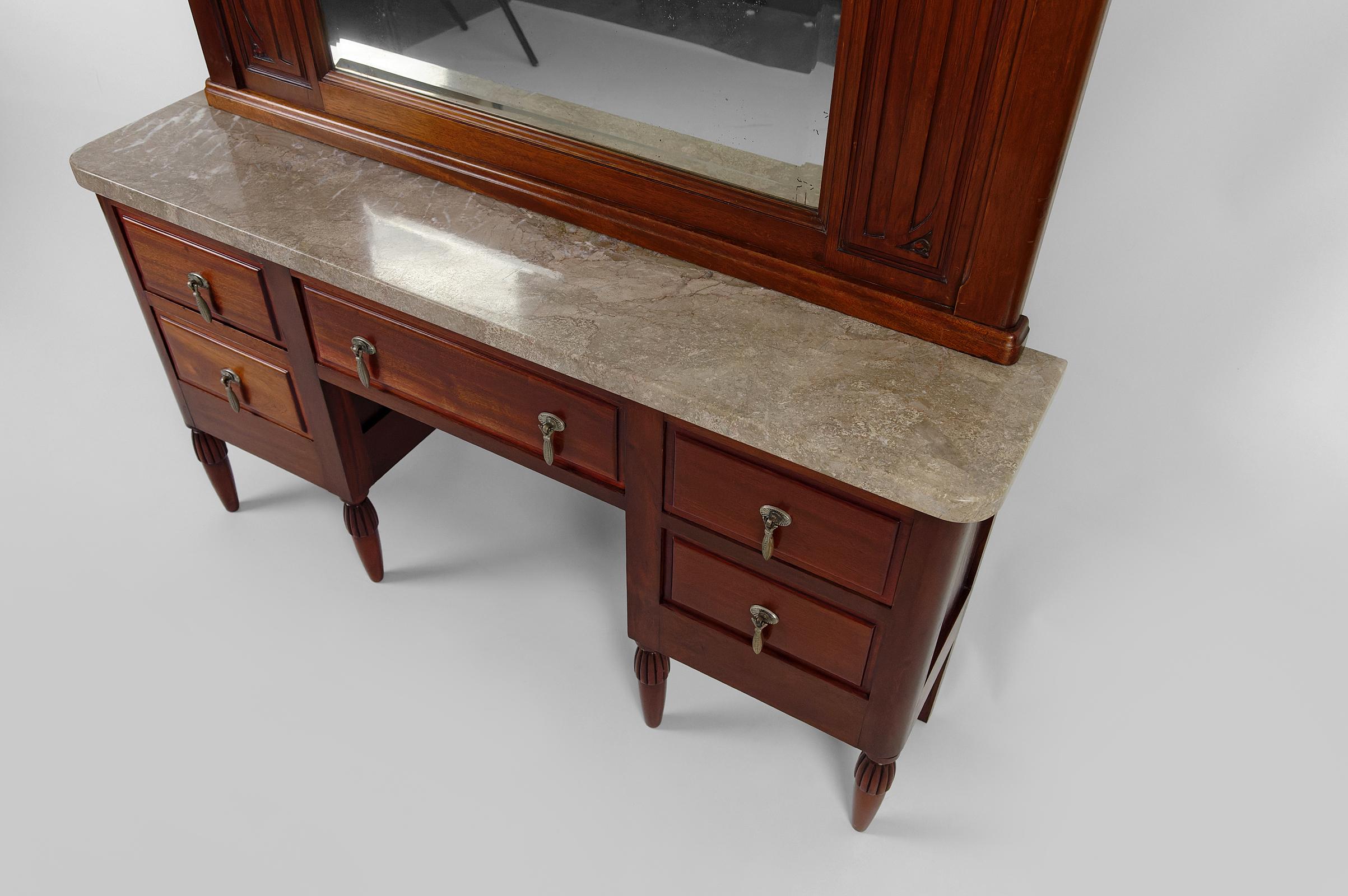 Art Deco Entrance Console with Mirror, France, circa 1928 For Sale 3