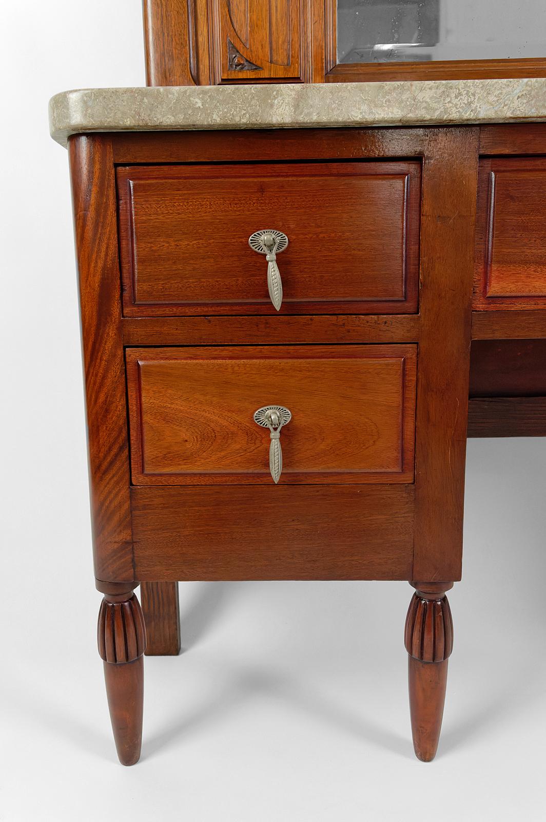 Art Deco Entrance Console with Mirror, France, circa 1928 For Sale 5