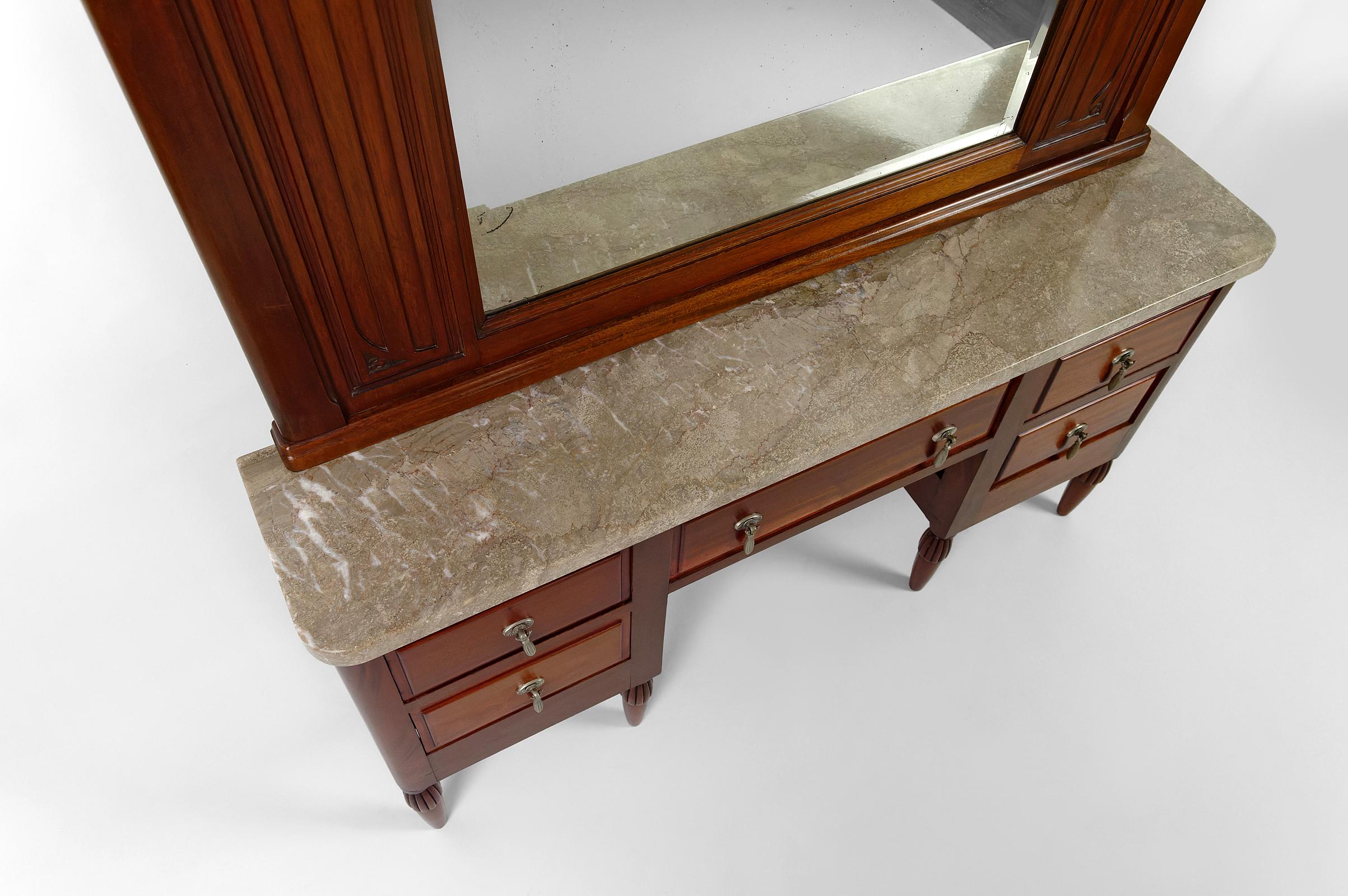 Console d'ingresso Art Deco con specchio, Francia, 1928 circa in vendita 1