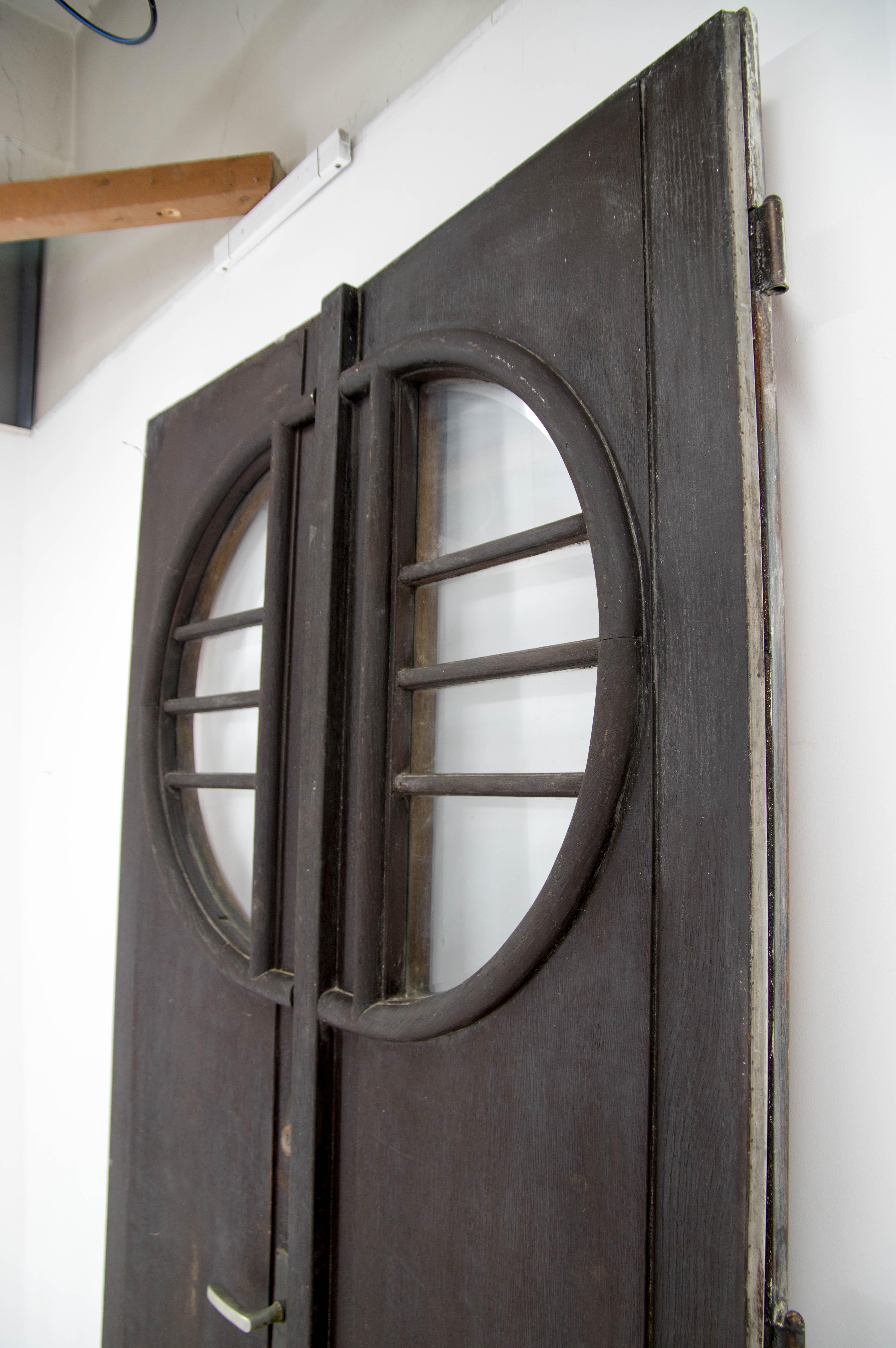 Art-Déco-Eingangs-Doppeltüren, 1930er Jahre im Angebot 4