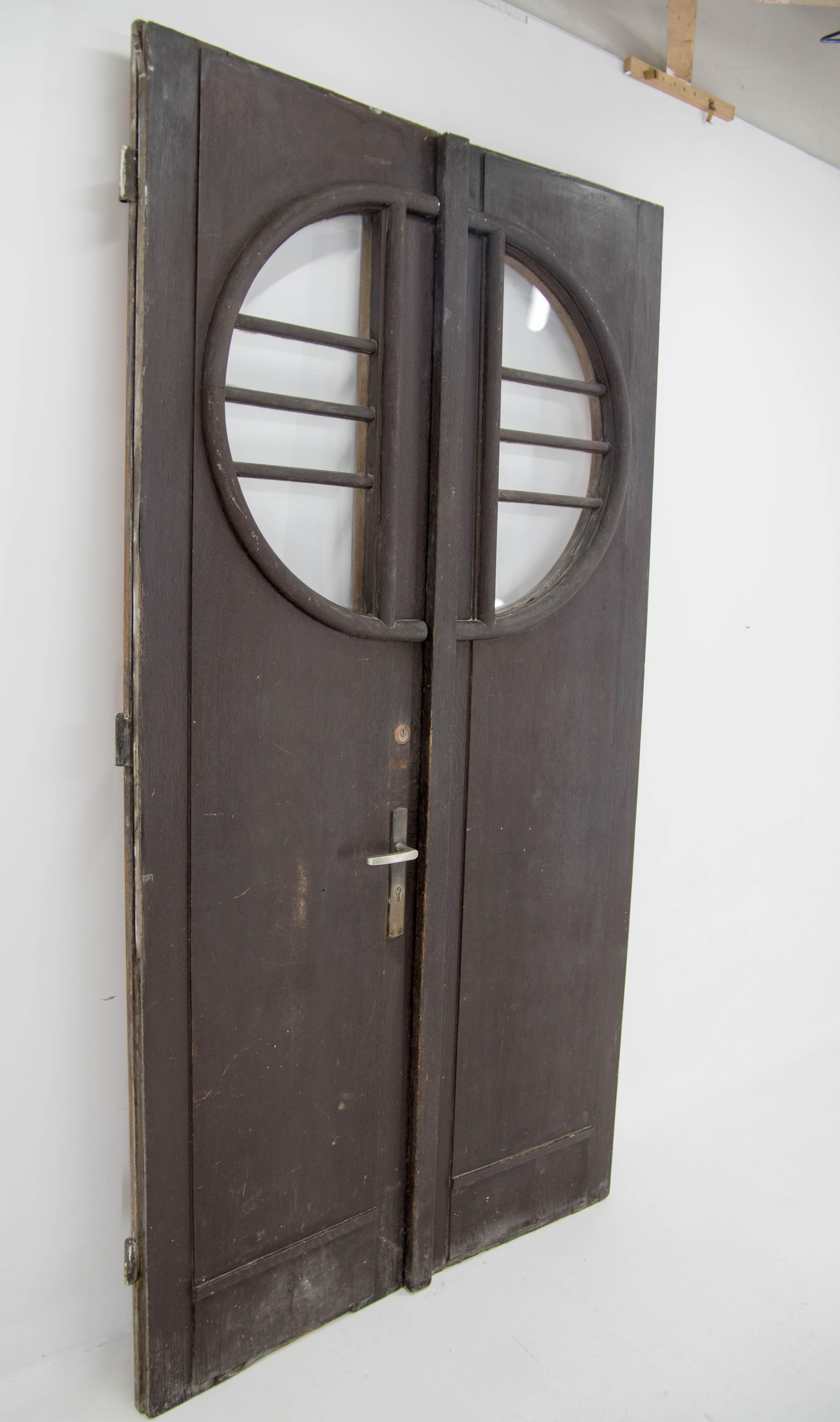 Art-Déco-Eingangs-Doppeltüren, 1930er Jahre im Angebot 8
