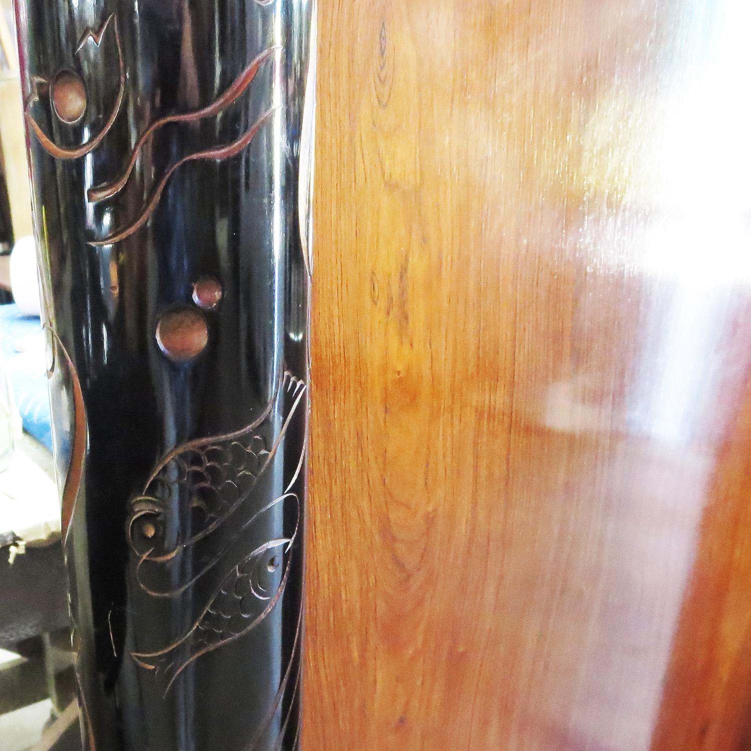Mid-20th Century Art Deco Entry Hall Tree with Mirrors and Umbrella Stand For Sale