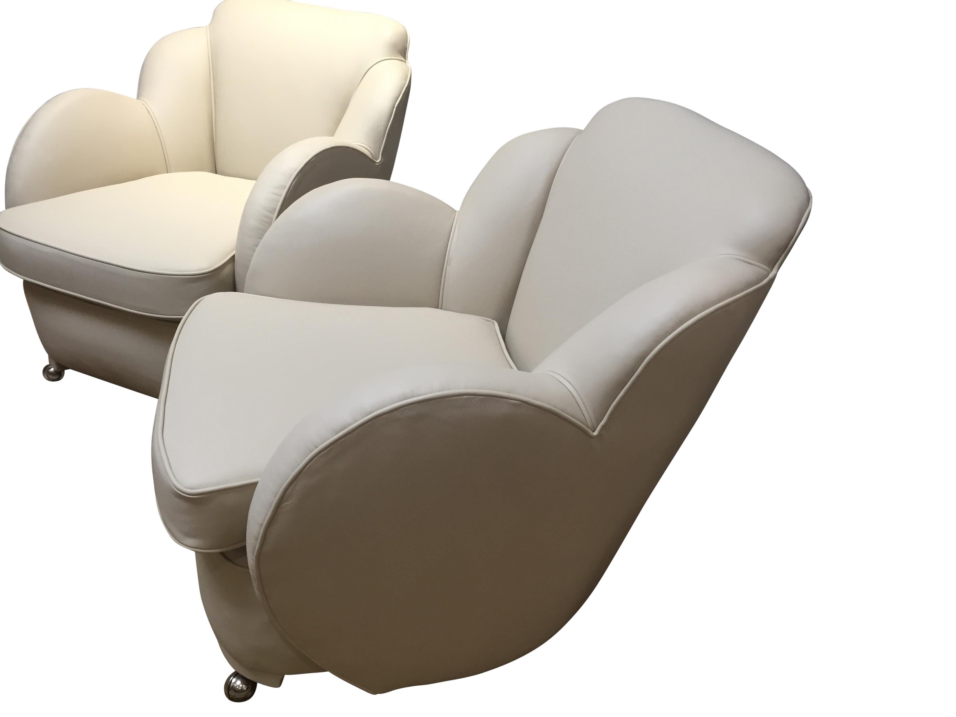 English Art Deco Epstein Cloud Armchairs For Sale