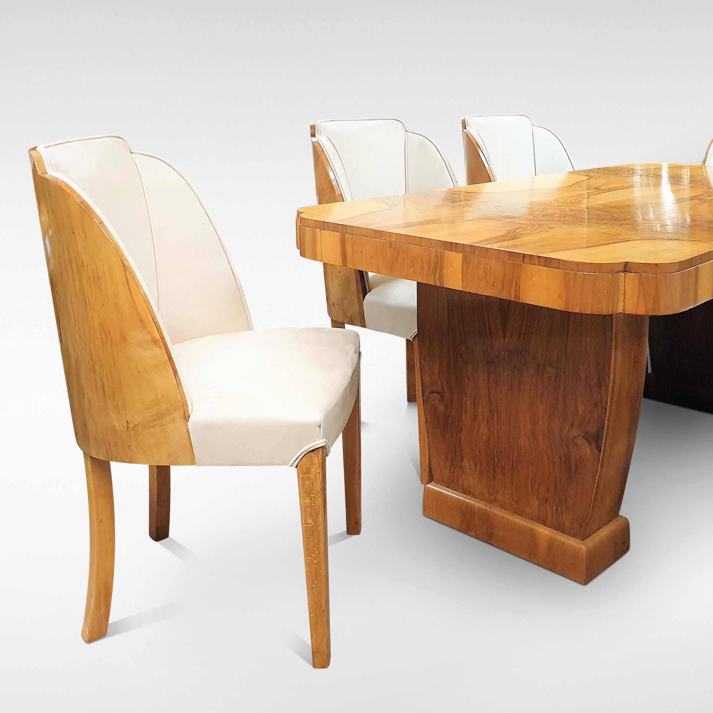 English Art Deco Epstein Cloud Dining Suite, circa 1930s For Sale