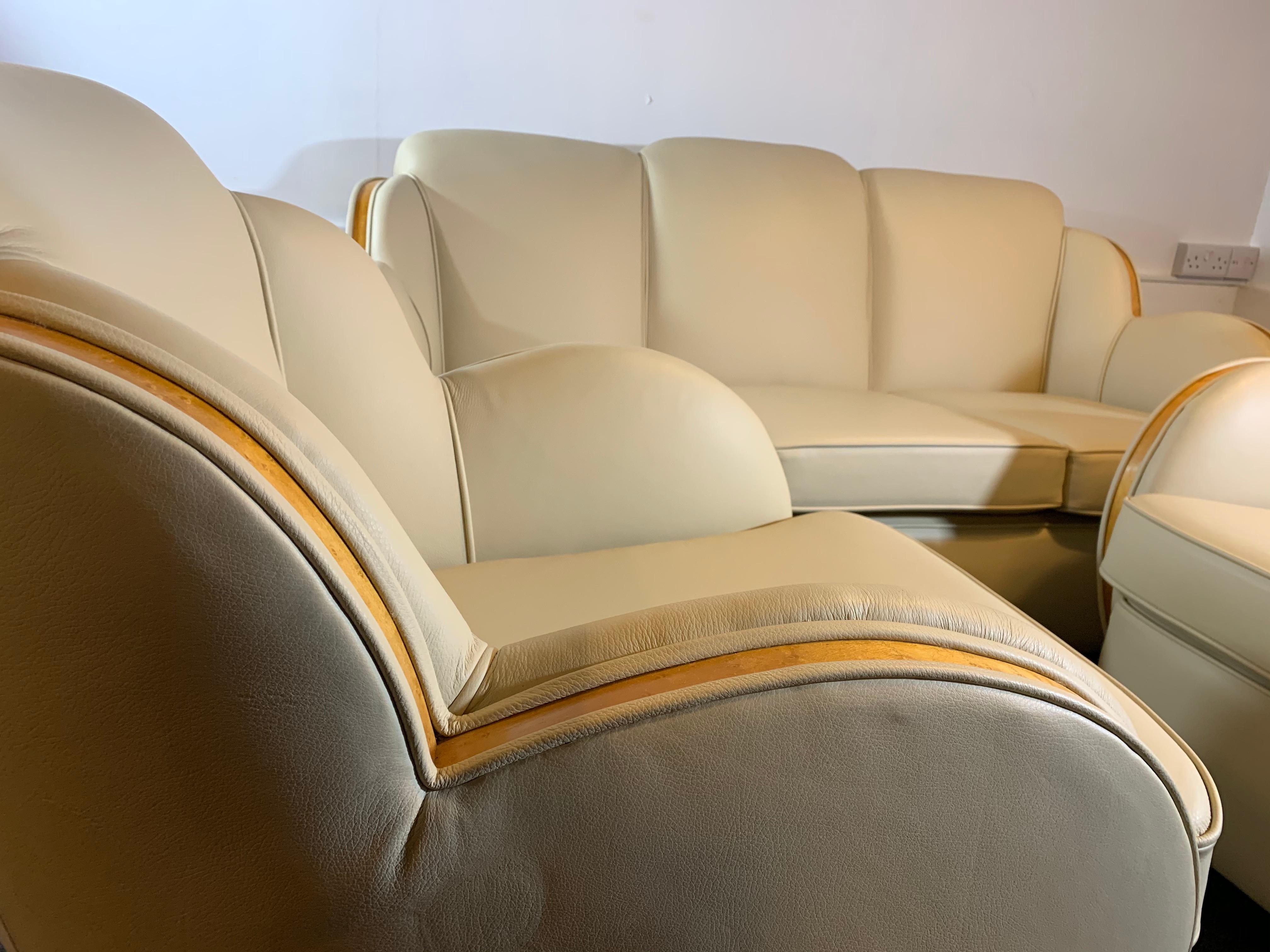 Art Deco Epstein Cloud Sofa and Armchairs For Sale 5