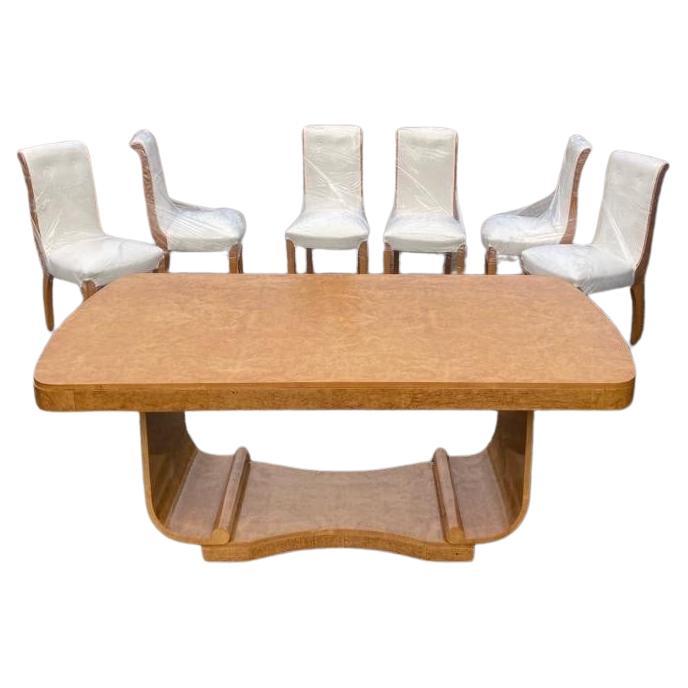 Art Deco Epstein Dining Suite Table, 6 Chairs & Matching Cocktail Sideboard  For Sale 10