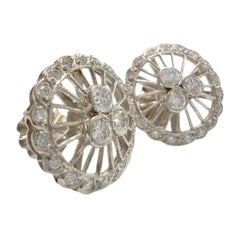 Diamants de 1,00 carat de l'époque Art déco  Boucles d'oreilles - Platine