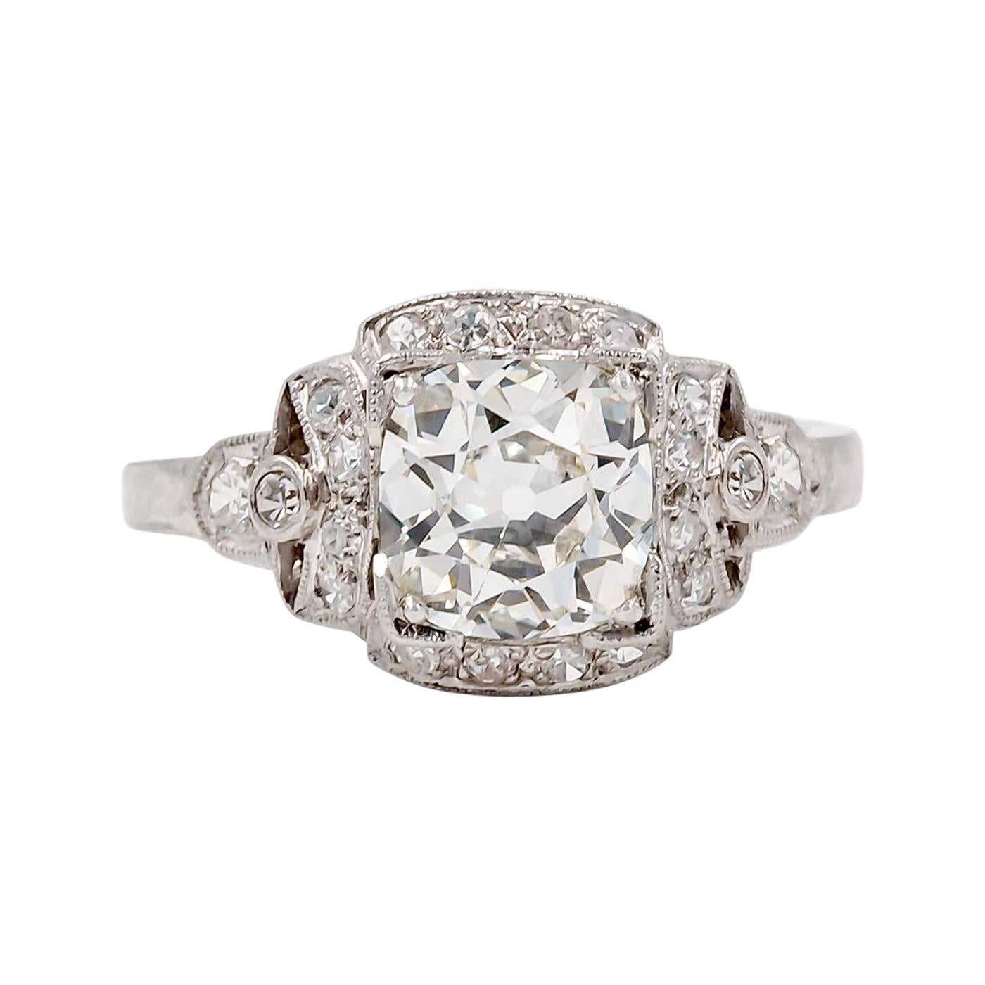 Art Deco Era 1.32 Carat Old European Cut Diamond Tiffany & Co. Engagement Ring