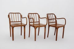 Art Deco Era Three Brown Vintage Armchairs attributed Josef Frank Vienna, 1930s