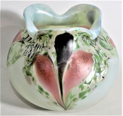 Art Deco Era Austrian Multicolored Handcrafted Art Glass Vase