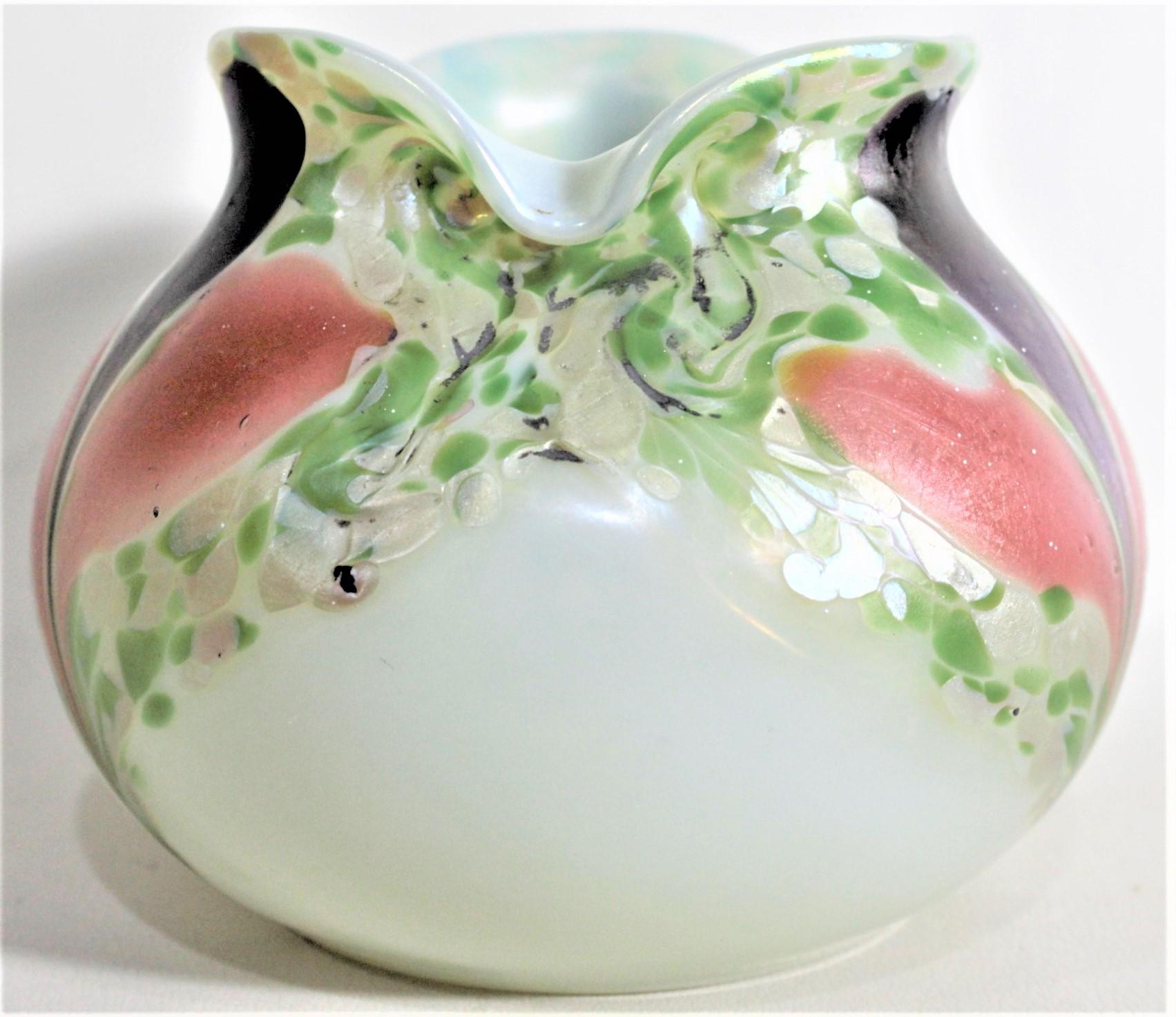 XX secolo Vaso in vetro artistico austriaco multicolore di epoca Art Déco in vendita