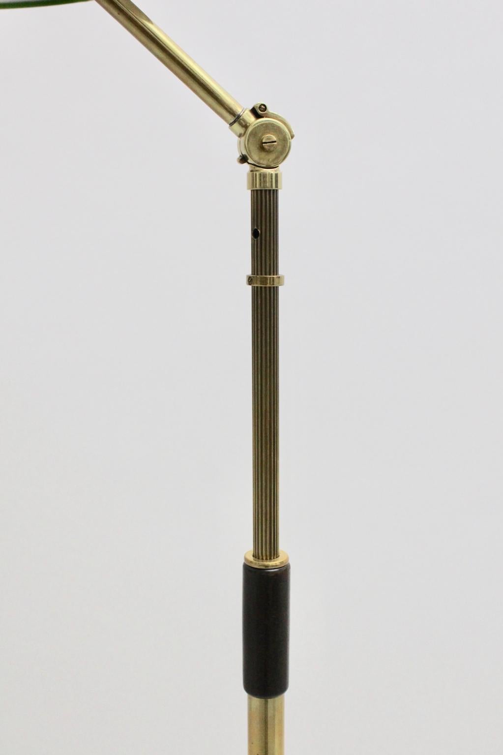 Milieu du XXe siècle Lampadaire Art Déco en laiton vintage par Kaspar & Sic Vienne 1932 Tissu Josef Frank en vente