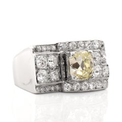 Art Deco Era Diamond Platinum Cocktail Ring