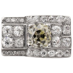 Art Deco Era Diamond Platinum Cocktail Ring