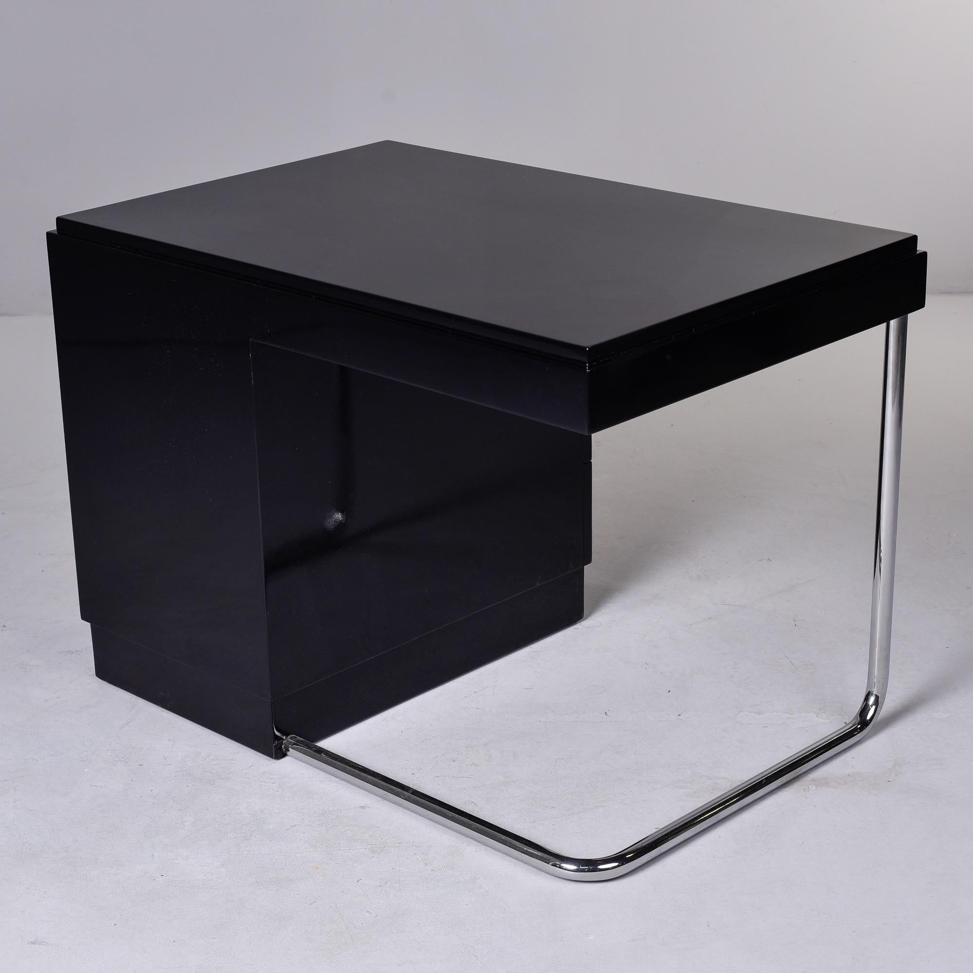 Art Deco Era Ebonised Desk with Stainless Frame For Sale 4