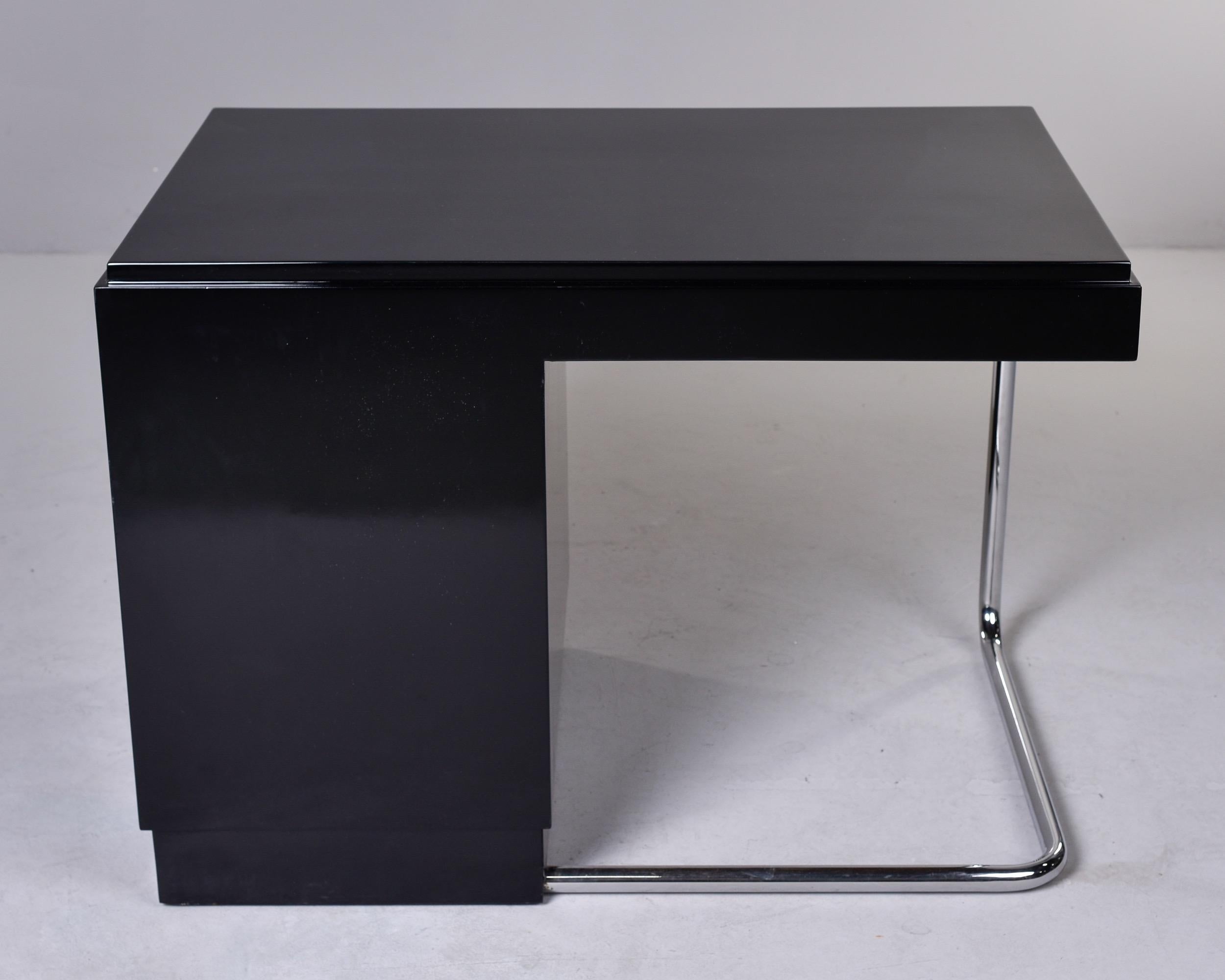 Art Deco Era Ebonised Desk with Stainless Frame For Sale 6