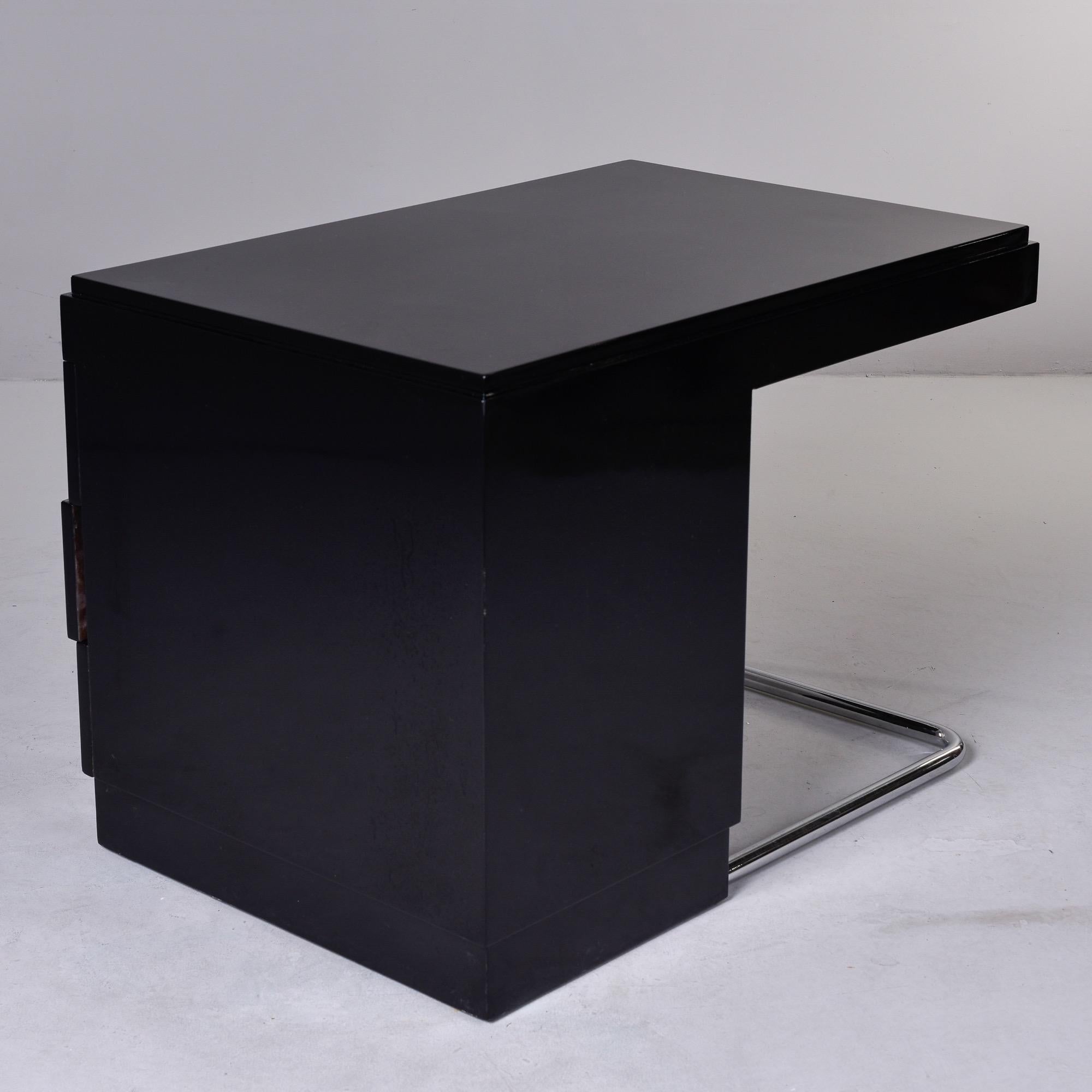 Art Deco Era Ebonised Desk with Stainless Frame For Sale 7