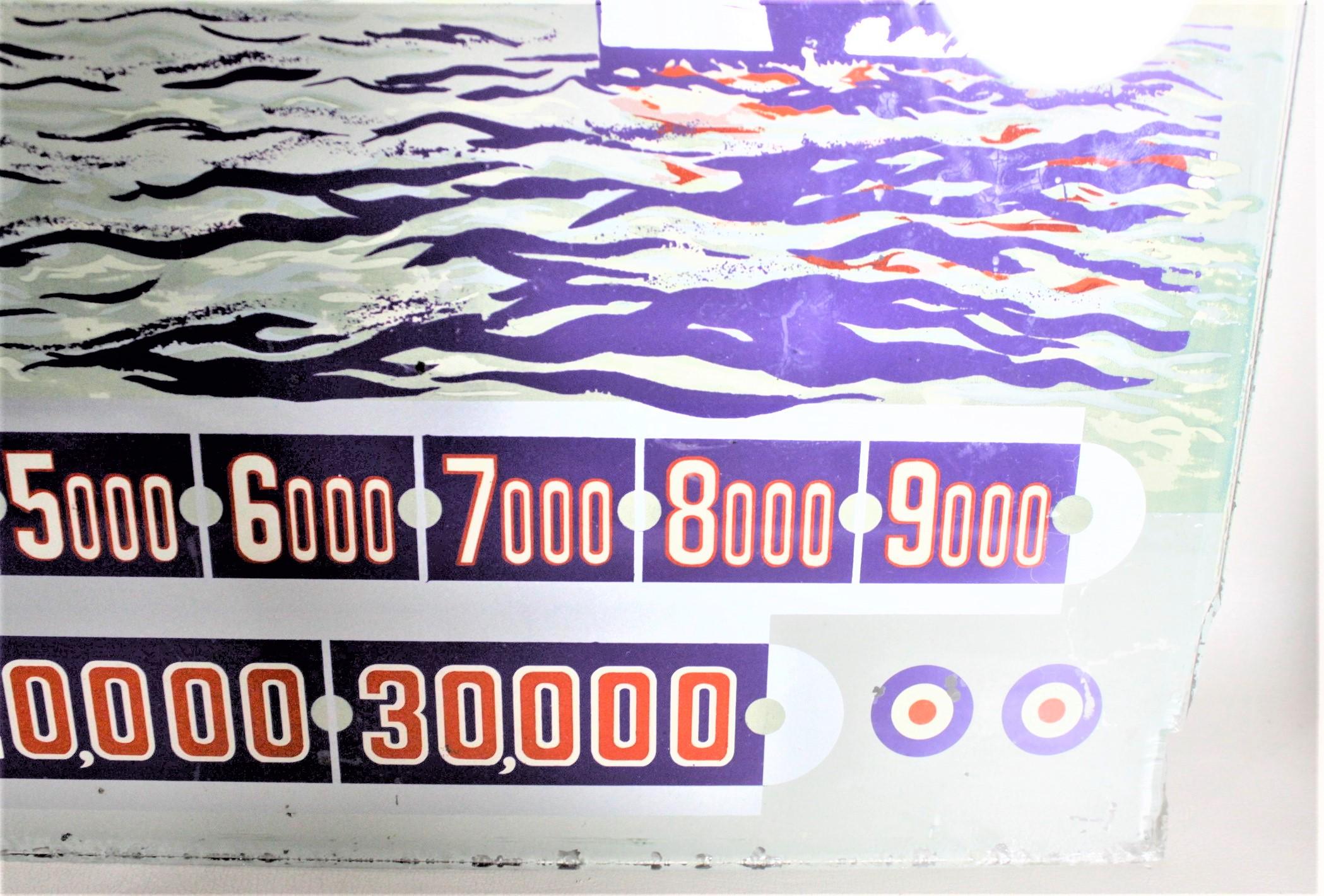 20ième siècle Verre de l'époque Art Déco « Expo's Contact » ( contact de l'exposition) - Pinball Machine Back - Military Aircraft en vente