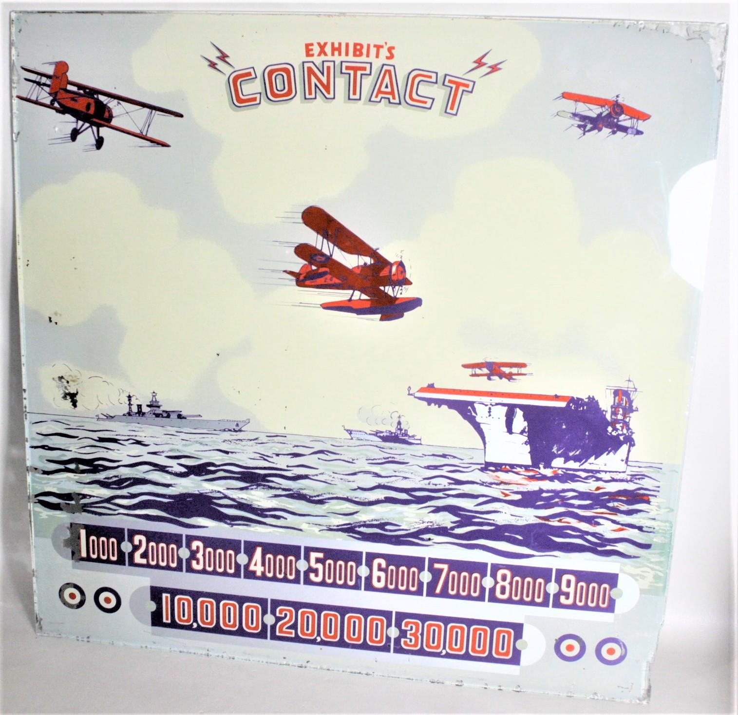 Verre de l'époque Art Déco « Expo's Contact » ( contact de l'exposition) - Pinball Machine Back - Military Aircraft en vente 2