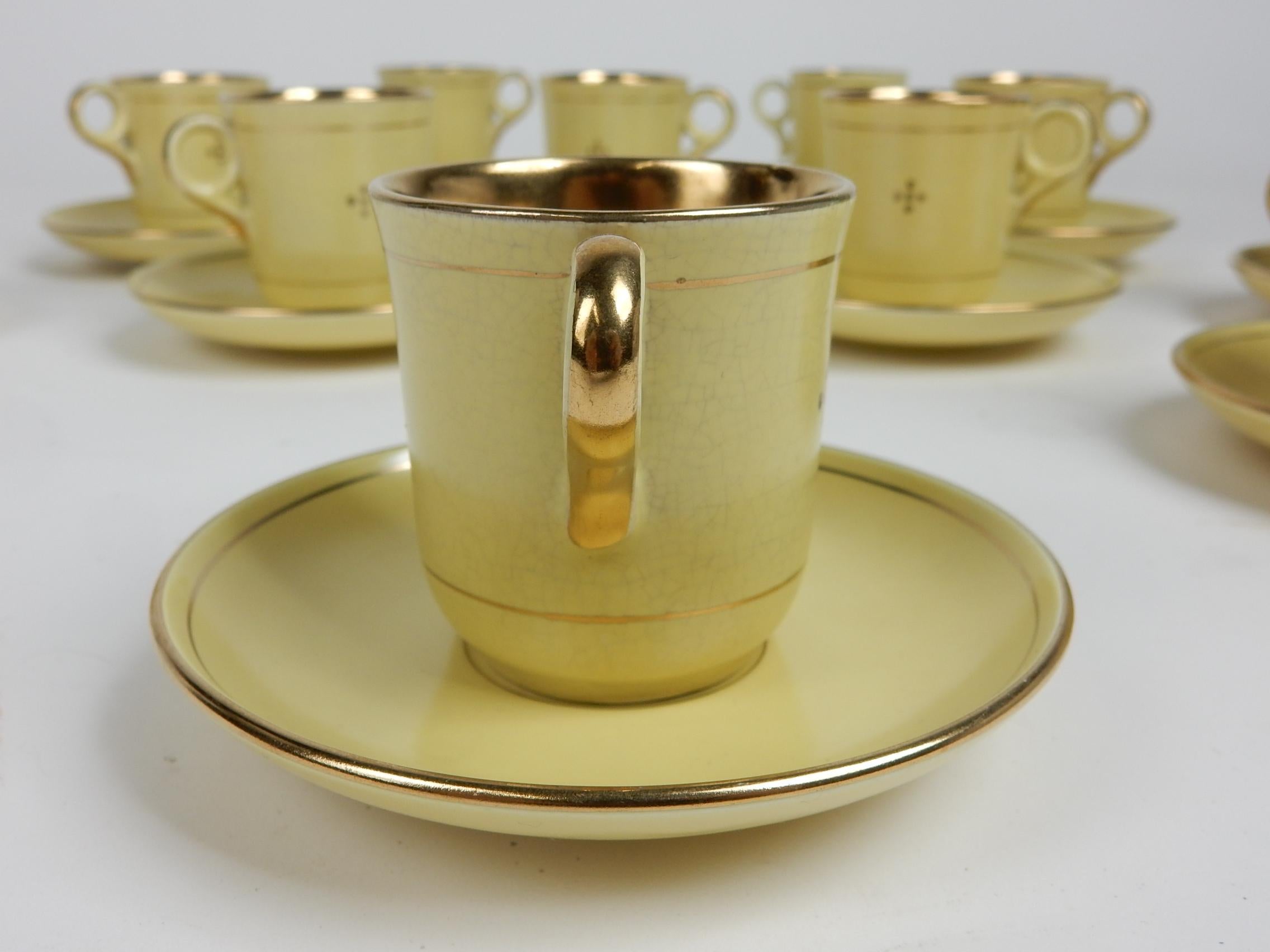 Art Déco GEFLE of Sweden Demitasse Espresso Cup & Saucer set of 11 en vente 3