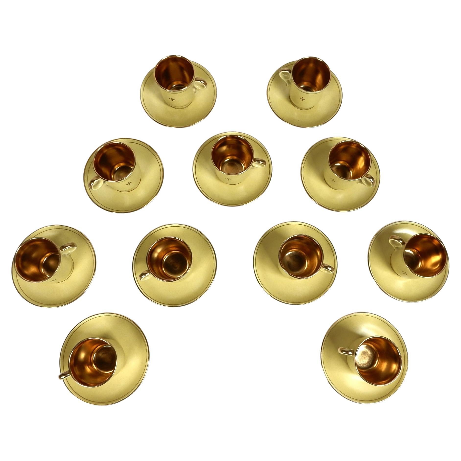 Art Déco GEFLE of Sweden Demitasse Espresso Cup & Saucer set of 11 en vente 4